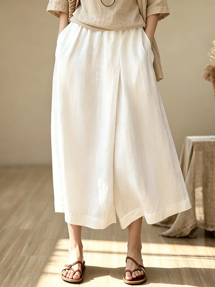 Summer 2026 Women's Loose Comfortable Casual Linen Pants Breathable Cool Feeling Wide Leg Nine Points Skirt Pants High Waist
Summer 2026 Women's Loose Comfortable Casual Linen Pants Breathable Cool Feeling Wide Leg Nine Points Skirt Pants High Waist