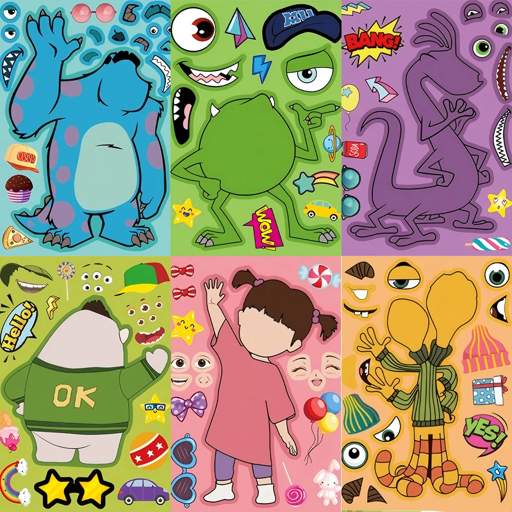 8/16sheets Disney Monsters University Children Puzzle Stickers Make-a-Face Funny Assemble Jigsaw DIY Cartoon Decal Kid Party Toy
8/16sheets Disney Monsters University Children Puzzle Stickers Make-a-Face Funny Assemble Jigsaw DIY Cartoon Decal Kid Party Toy