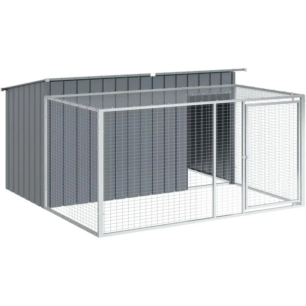 Anthracite Galvanized Steel Dog House with Run, 77.6x76.4x43.3
Anthracite Galvanized Steel Dog House with Run, 77.6x76.4x43.3
