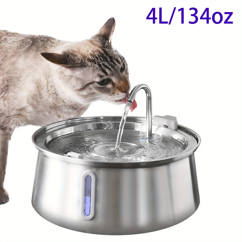 4L/134oz Cat Fountain Stainless Steel Pet Water Feeder Capacity Automatic Pet Water Dispenser Multi-layer Filtration Water Bowl
4L/134oz Cat Fountain Stainless Steel Pet Water Feeder Capacity Automatic Pet Water Dispenser Multi-layer Filtration Water Bowl