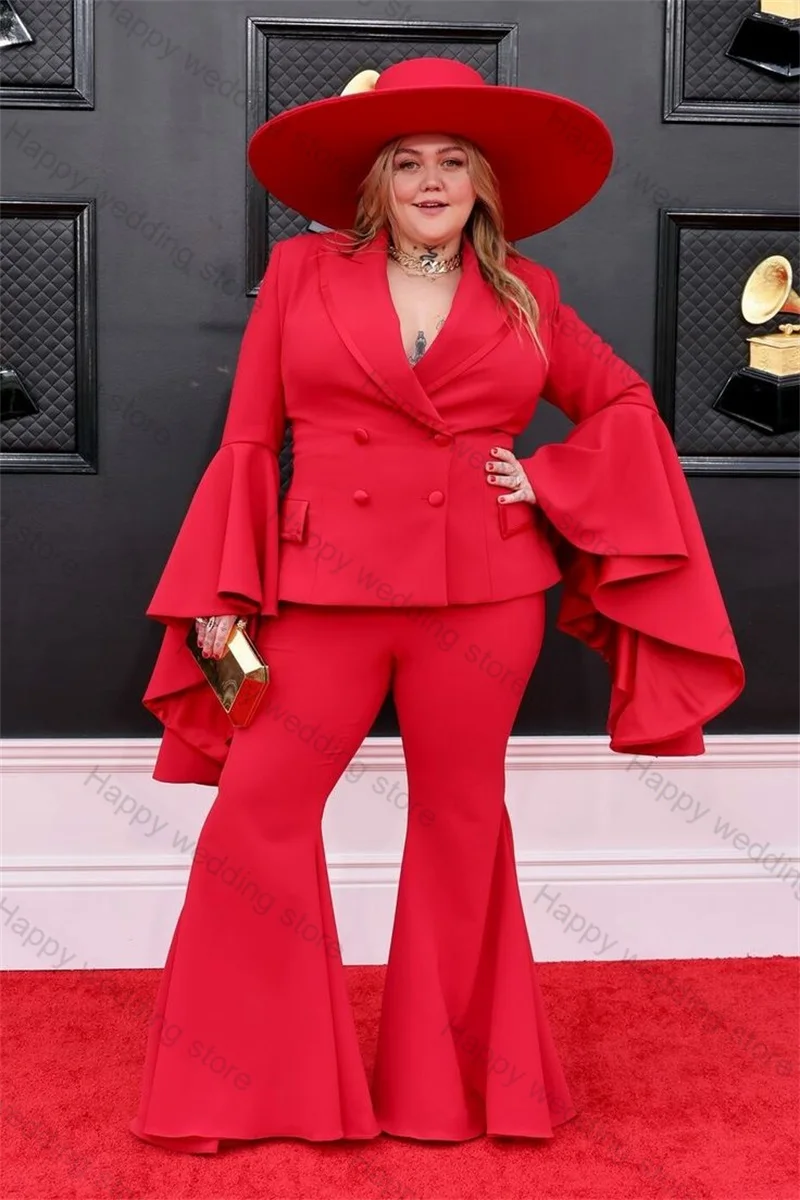 Red Formal Women Suit Set 2 Piece Blazer+Pants Trousers Ruffles Sleeves Office Lady Jacket Customized Spring Wedding Prom Coat
Red Formal Women Suit Set 2 Piece Blazer+Pants Trousers Ruffles Sleeves Office Lady Jacket Customized Spring Wedding Prom Coat