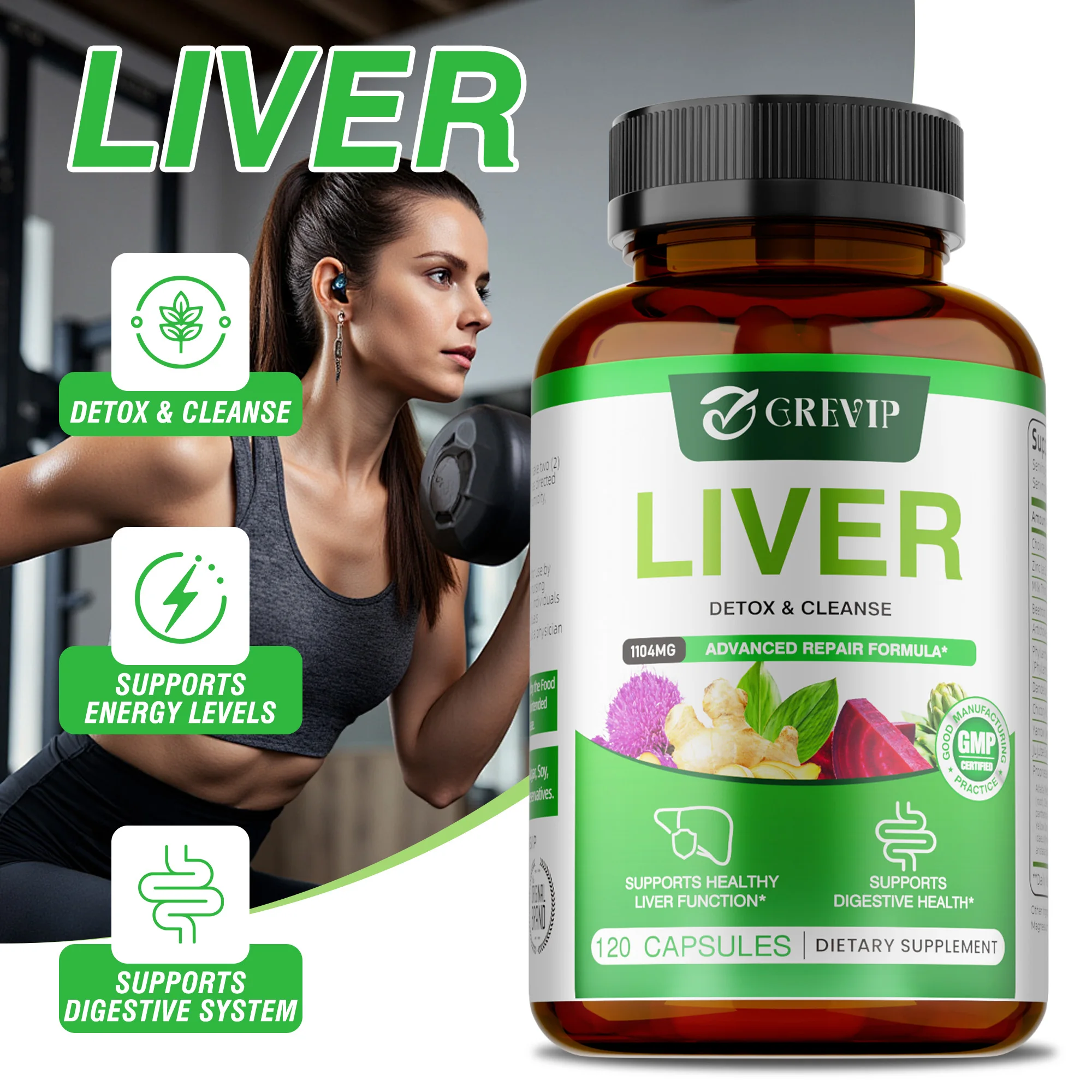 Liver Health Supplement - Liver Repair and Cleanse, Antioxidant, Promotes Metabolism, Improves Digestive Function, Non-GMO
Liver Health Supplement - Liver Repair and Cleanse, Antioxidant, Promotes Metabolism, Improves Digestive Function, Non-GMO
