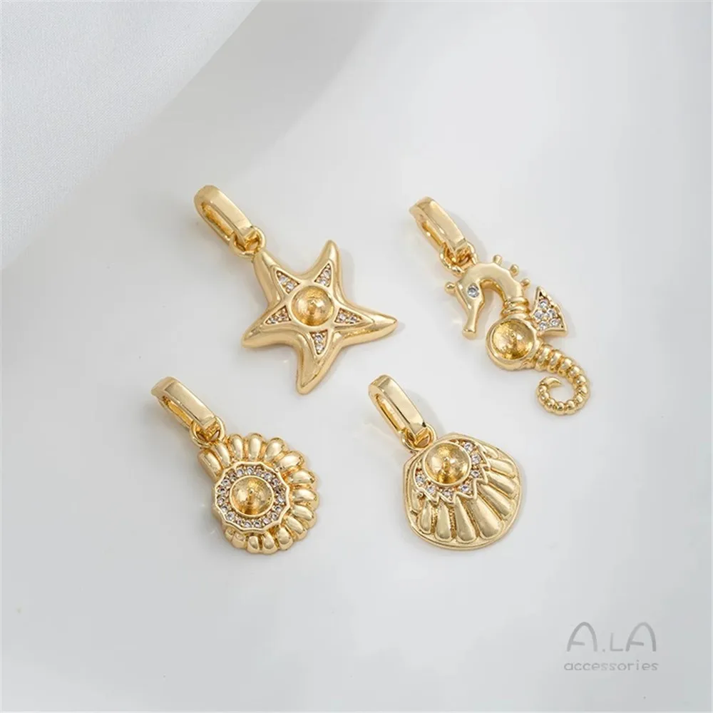 14K Gold-plated Marine Life Series Conch Shell Universal Button Pearl Setting Pendant DIY Glue Pearl Necklace Accessories
14K Gold-plated Marine Life Series Conch Shell Universal Button Pearl Setting Pendant DIY Glue Pearl Necklace Accessories