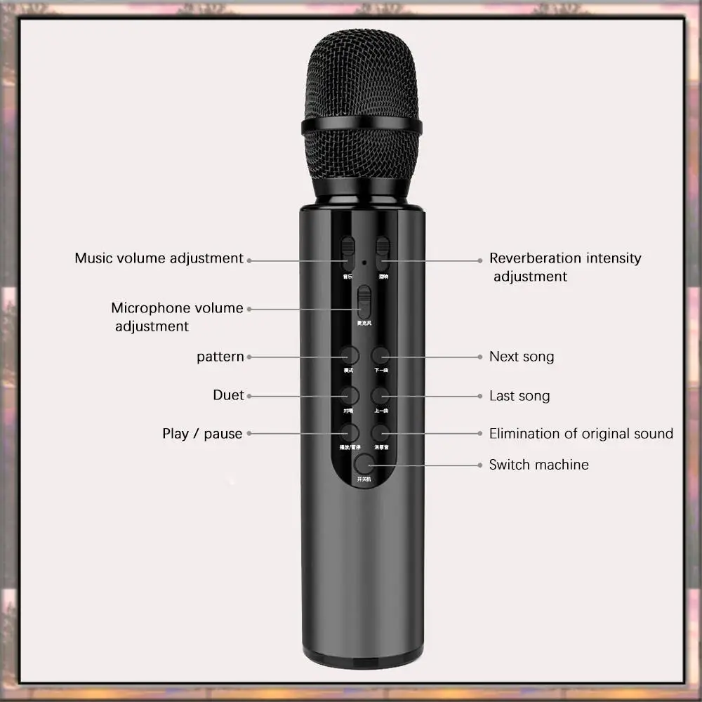 BAAZ HOT Беспроводной Bluetooth-микрофон с двумя динамиками Конденсаторный микрофон Портативный микрофон для караоке для прямой трансляции речи
BAAZ HOT Беспроводной Bluetooth-микрофон с двумя динамиками Конденсаторный микрофон Портативный микрофон для караоке для прямой трансляции речи