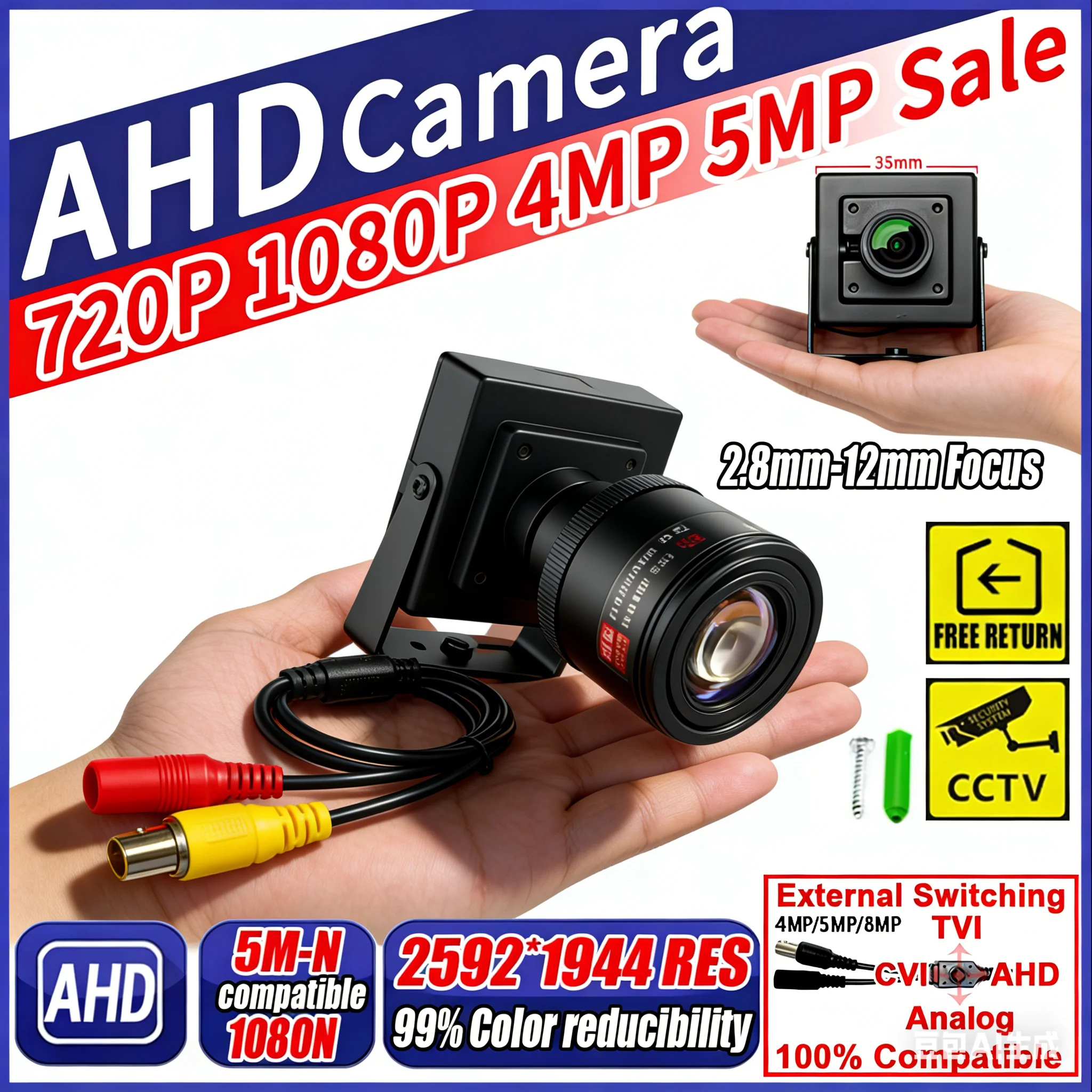 5MP 4MP 1080P FULL HD Digital XVI-4in1 Аналоговая маленькая металлическая мини-камера видеонаблюдения AHD Микробезопасность с фокусным кронштейном Видео
5MP 4MP 1080P FULL HD Digital XVI-4in1 Аналоговая маленькая металлическая мини-камера видеонаблюдения AHD Микробезопасность с фокусным кронштейном Видео