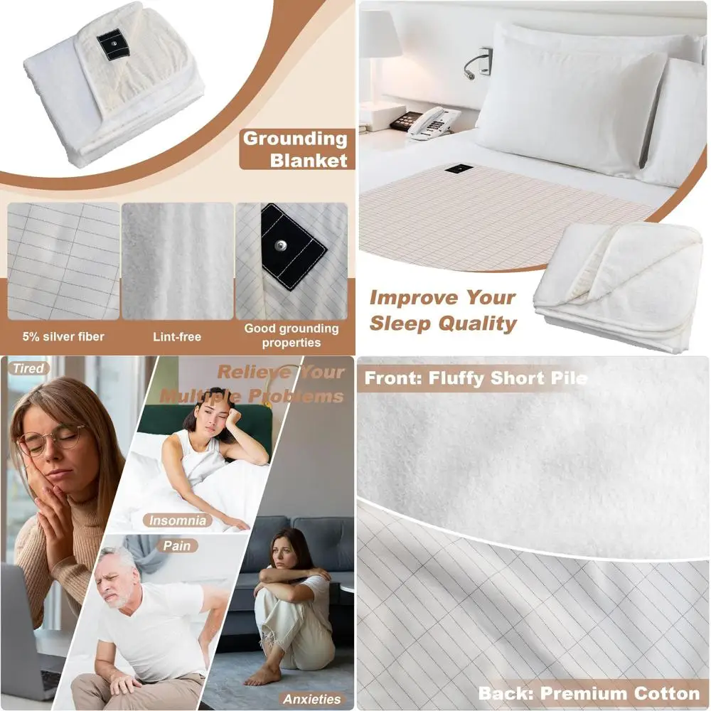 Cozy Earth-Inspired Grounding Blanket, Cream, 59x78 inches, Enhances Sleep & Reduces Fatigue
Cozy Earth-Inspired Grounding Blanket, Cream, 59x78 inches, Enhances Sleep & Reduces Fatigue