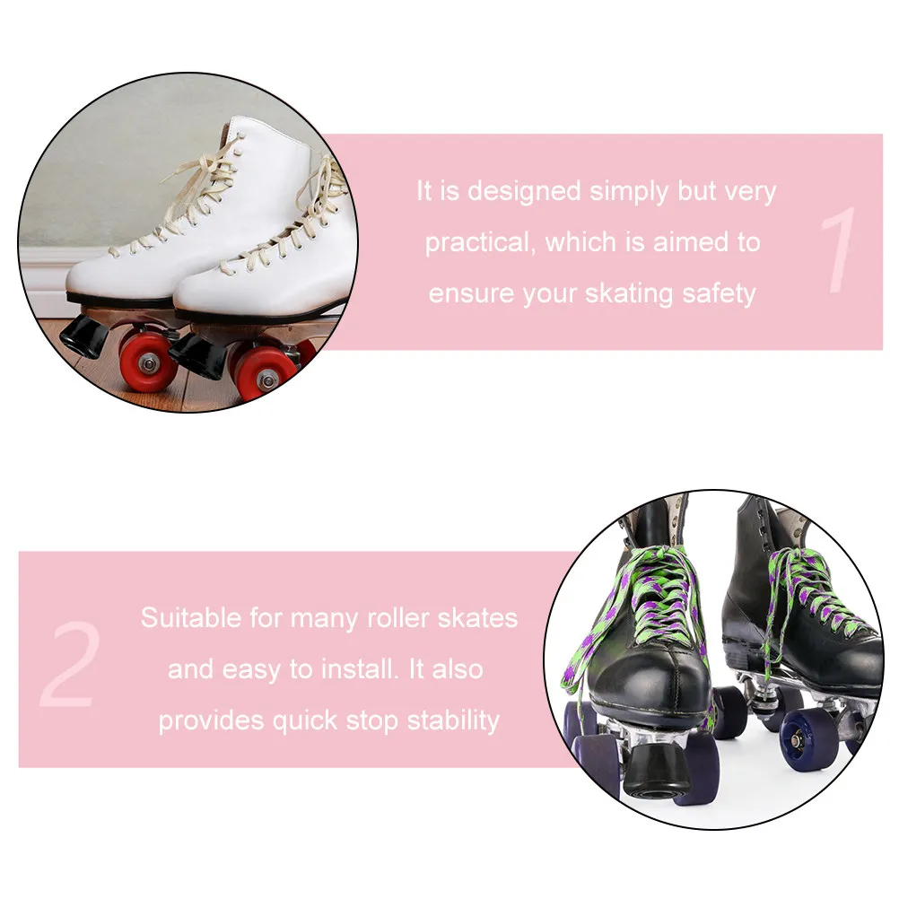 2 Black Brakes Heads 2 Screws Roller Skates Toe Stoppers PU Wear Resistant Adjustable Height Safe Skate Supplies Roller
2 Black Brakes Heads 2 Screws Roller Skates Toe Stoppers PU Wear Resistant Adjustable Height Safe Skate Supplies Roller