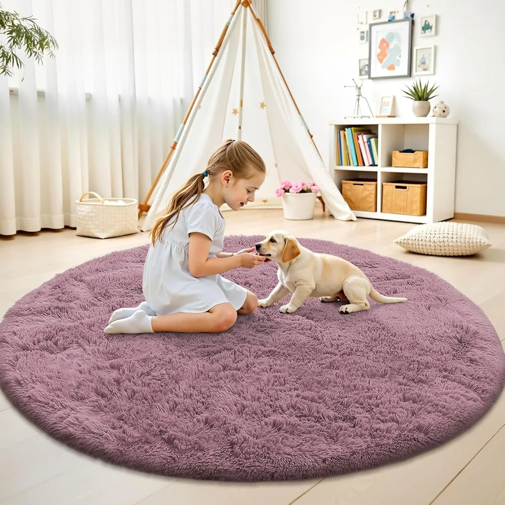 Blush Round Rugs for Bedroom - Machine Washable, 7x7 Feet Circle Area Rugs for Living Room, Soft and Fluffy Shaggy Carpet
Blush Round Rugs for Bedroom - Machine Washable, 7x7 Feet Circle Area Rugs for Living Room, Soft and Fluffy Shaggy Carpet