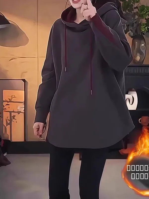 Толстовка с капюшоном Thiened Fce, женская осенне-зимняя свободная утягивающая толстовка средней длины с капюшоном, большие размеры
Толстовка с капюшоном Thiened Fce, женская осенне-зимняя свободная утягивающая толстовка средней длины с капюшоном, большие размеры