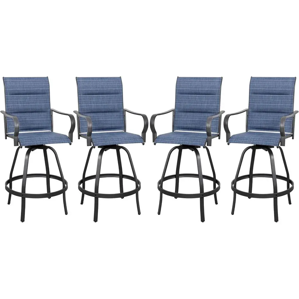 All-Weather Blue Padded Sling Swivel Bar Chairs Set for Outdoor Patio, Bistro, Garden, Balcony
All-Weather Blue Padded Sling Swivel Bar Chairs Set for Outdoor Patio, Bistro, Garden, Balcony