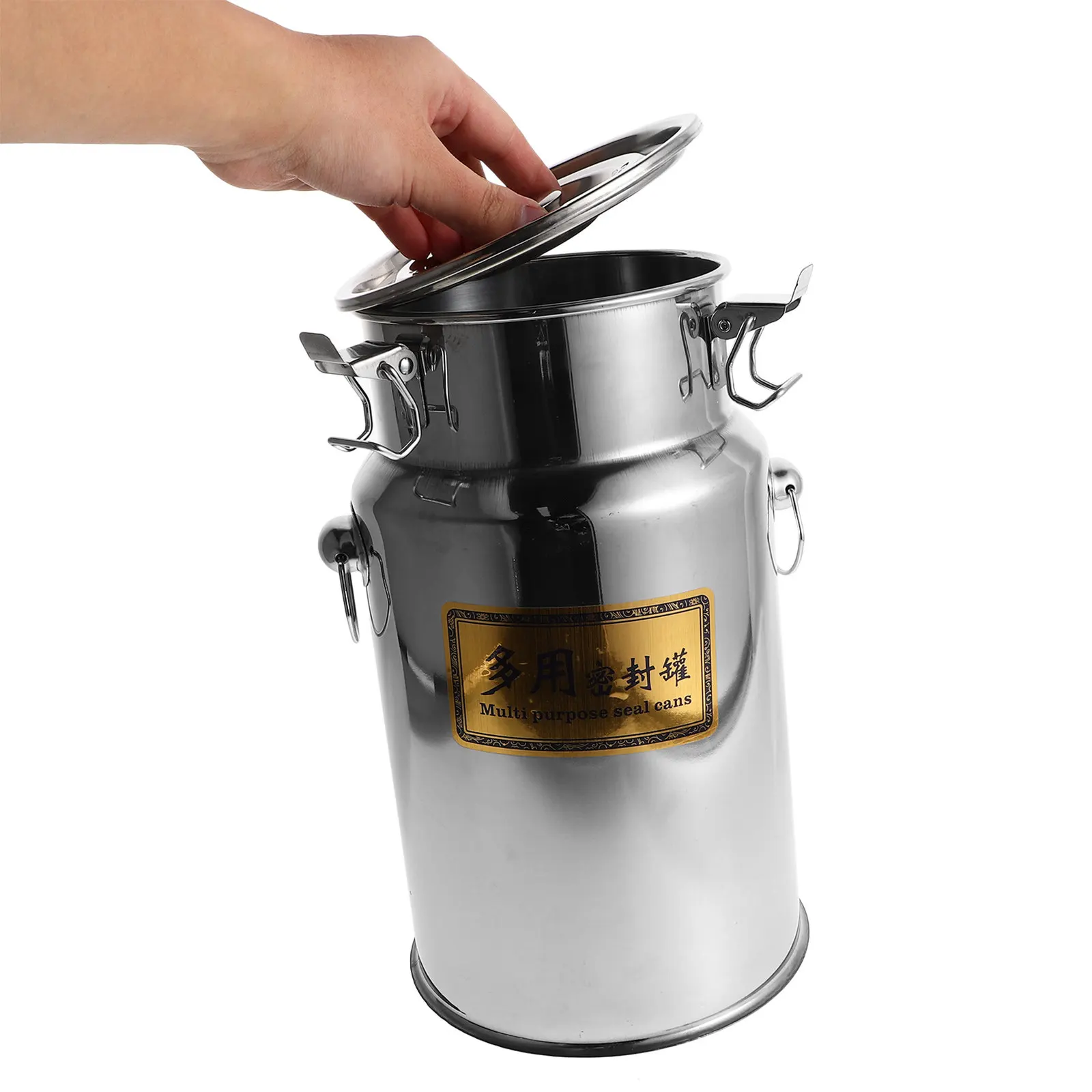 Sealed Bucket Stainless Steel Milk Can Food Storage Kitchen Jar Lid Home Oil Container Portable Barrel Small Pail Jug
Sealed Bucket Stainless Steel Milk Can Food Storage Kitchen Jar Lid Home Oil Container Portable Barrel Small Pail Jug