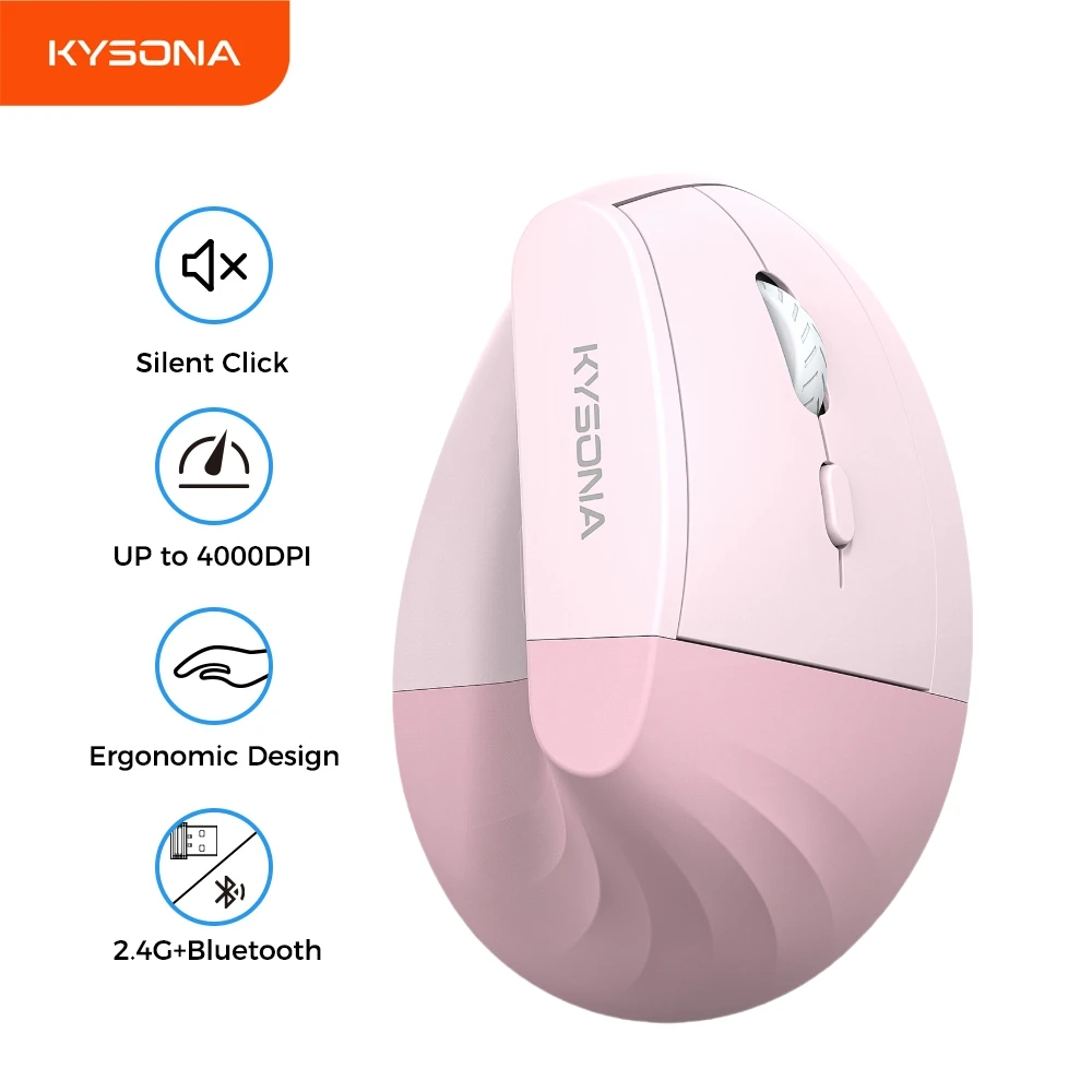 KYSONA Wireless Silent Ergonomic Vertical 6 Buttons Gaming Mouse USB Receiver RGB 1600 DPI Optical Mice With For PC Laptop
KYSONA Wireless Silent Ergonomic Vertical 6 Buttons Gaming Mouse USB Receiver RGB 1600 DPI Optical Mice With For PC Laptop