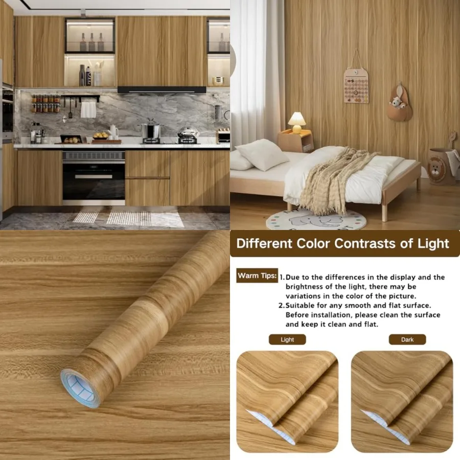 Wood Contact Paper Peel and Stick Vinyl Wrap Fau Brown Wooden Grain Waterproof Wallpaper Self Adhesive Removable Wall Paper for
Wood Contact Paper Peel and Stick Vinyl Wrap Fau Brown Wooden Grain Waterproof Wallpaper Self Adhesive Removable Wall Paper for