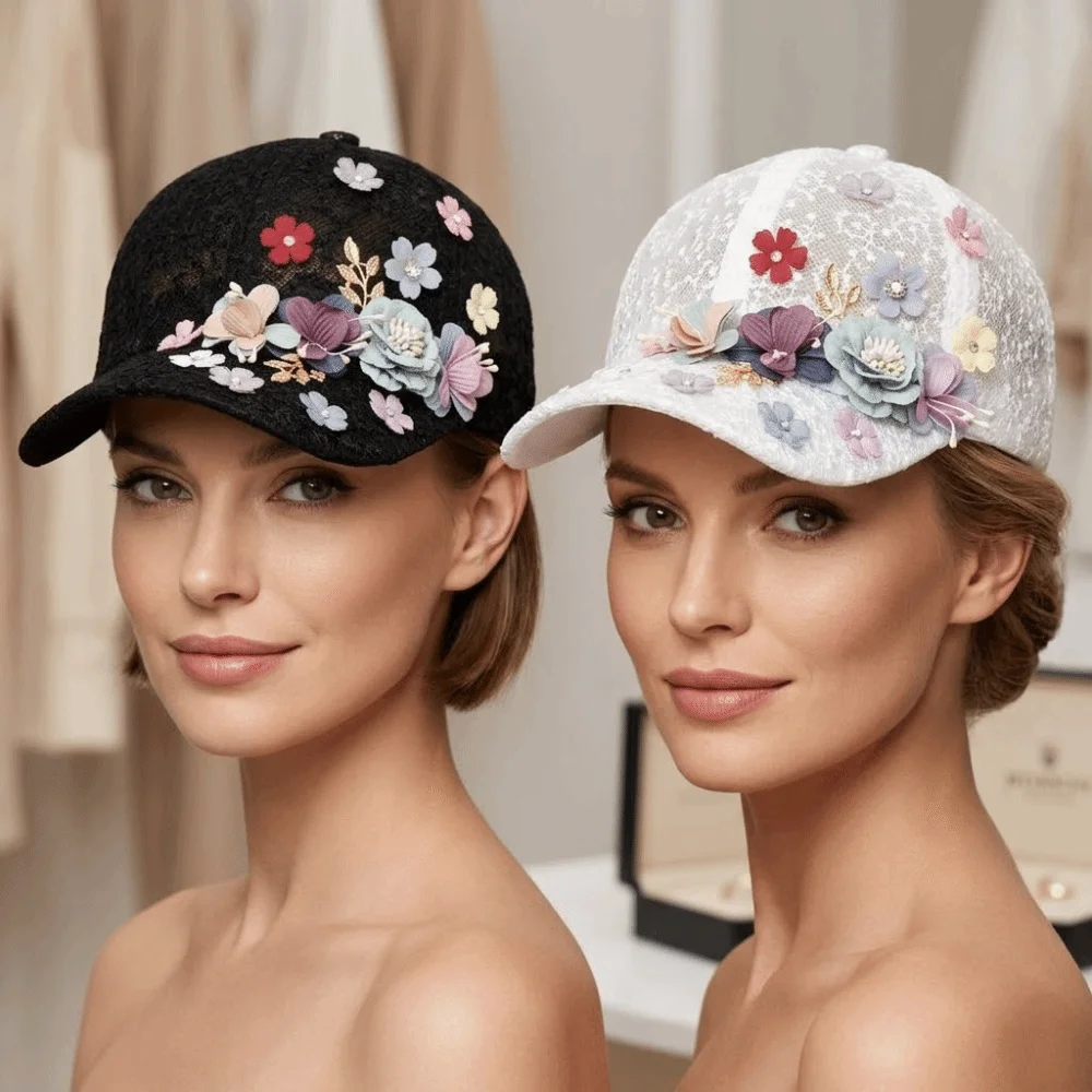 Fashion Breathable Floral Lace Baseball Cap Hollow Adjustable Mesh Baseball Hat Flower Decor Outdoor Sun Hat For Women Girls
Fashion Breathable Floral Lace Baseball Cap Hollow Adjustable Mesh Baseball Hat Flower Decor Outdoor Sun Hat For Women Girls