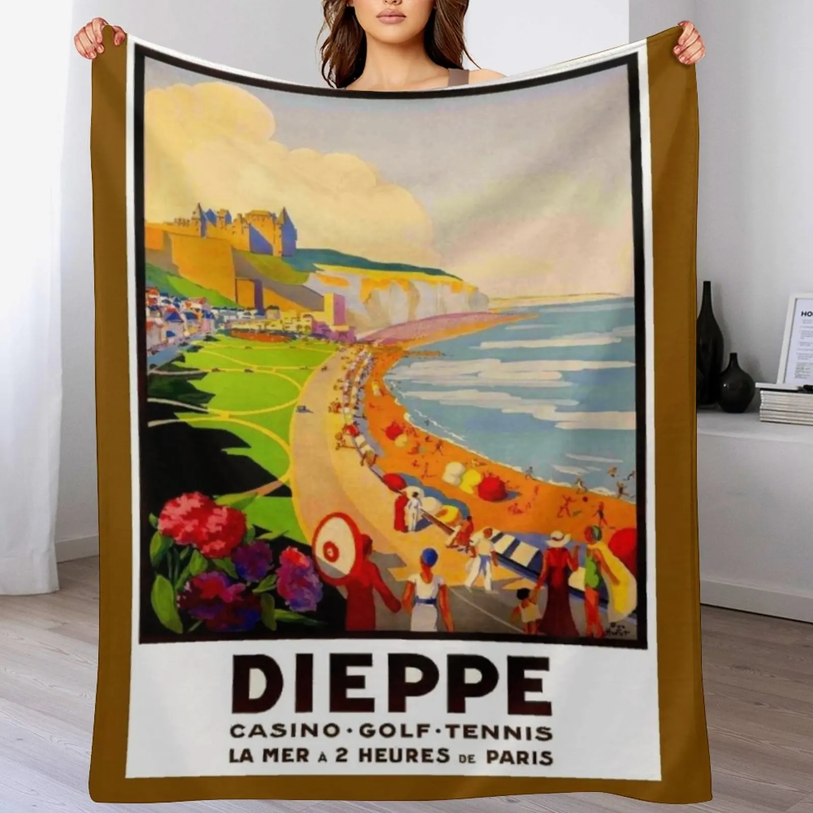 DIEPPE FRANCE : Vintage 1930 Resort Beach Scene Advertising Print Throw Blanket Warm Comfortable Blanket for Office Napping
DIEPPE FRANCE : Vintage 1930 Resort Beach Scene Advertising Print Throw Blanket Warm Comfortable Blanket for Office Napping
