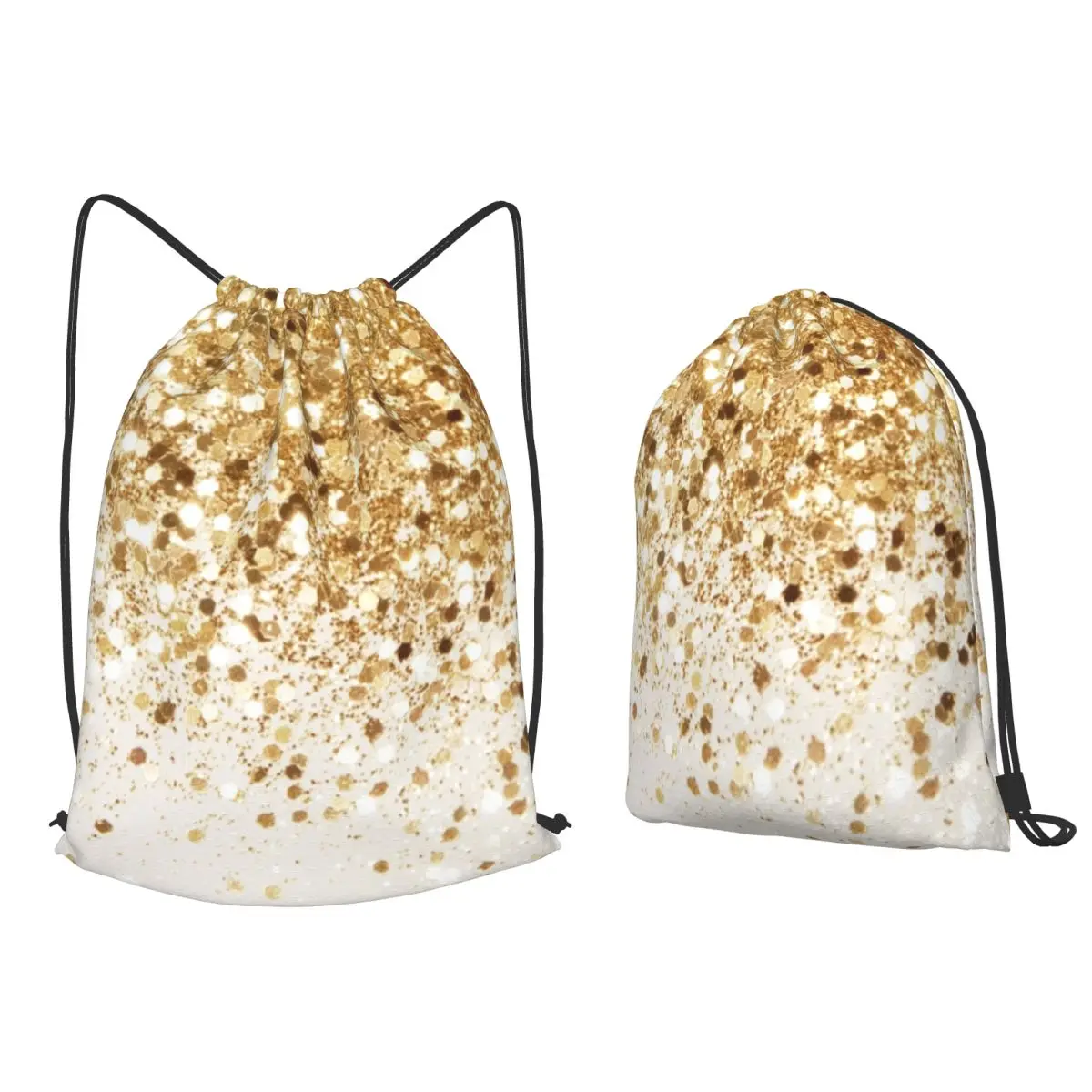 Sparkling Gold Glitter Glam Backpacks Portable Drawstring Bundle Pocket Storage Bag Book Bags for Travel Students
Sparkling Gold Glitter Glam Backpacks Portable Drawstring Bundle Pocket Storage Bag Book Bags for Travel Students
