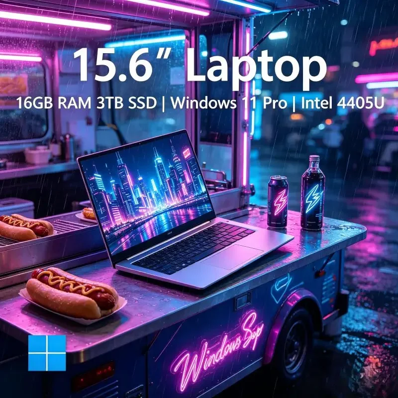 Portable Laptop, 15.6 Inch 120Hz IPS Display, Intel 4405U, 32GB RAM 2TB, Robust 5000mAh Battery & for Daily Use,Windows 11
Portable Laptop, 15.6 Inch 120Hz IPS Display, Intel 4405U, 32GB RAM 2TB, Robust 5000mAh Battery & for Daily Use,Windows 11