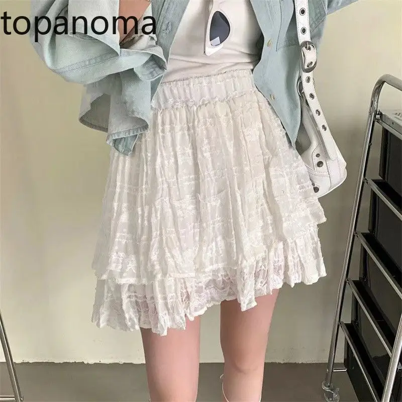 Topanoama 2025 Summer Black White Skirt Sweet Versatile Double Layer Lace Short Skirt A-line Mini Skirt Anti Glare Casual
Topanoama 2025 Summer Black White Skirt Sweet Versatile Double Layer Lace Short Skirt A-line Mini Skirt Anti Glare Casual