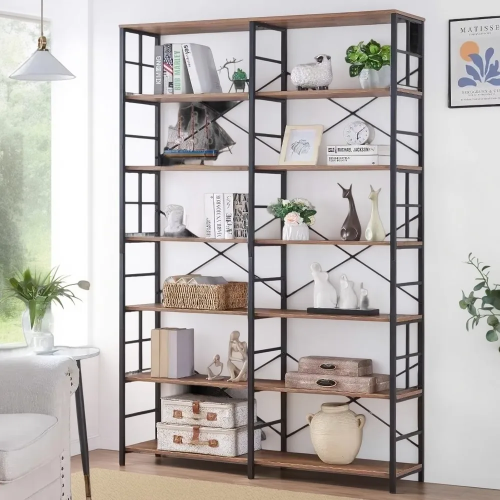 Bookshelf, 84" Tall Bookcase and Book Shelf, Industrial Double Wide 7-Tier Bookshelf with Open Shelves
Bookshelf, 84" Tall Bookcase and Book Shelf, Industrial Double Wide 7-Tier Bookshelf with Open Shelves