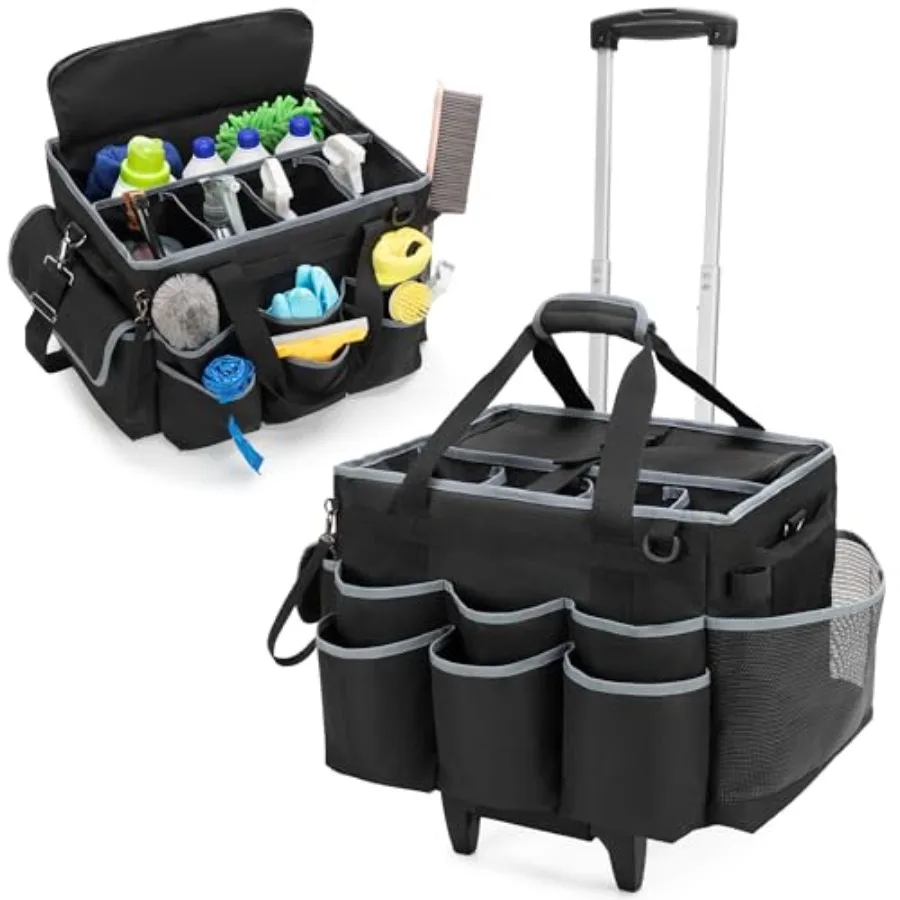 Large Cleaning Caddy with Detachable Trolley and Shoulder Strap for Versatile Storage: Rolling Organizer with Handles and Suppo
Large Cleaning Caddy with Detachable Trolley and Shoulder Strap for Versatile Storage: Rolling Organizer with Handles and Suppo