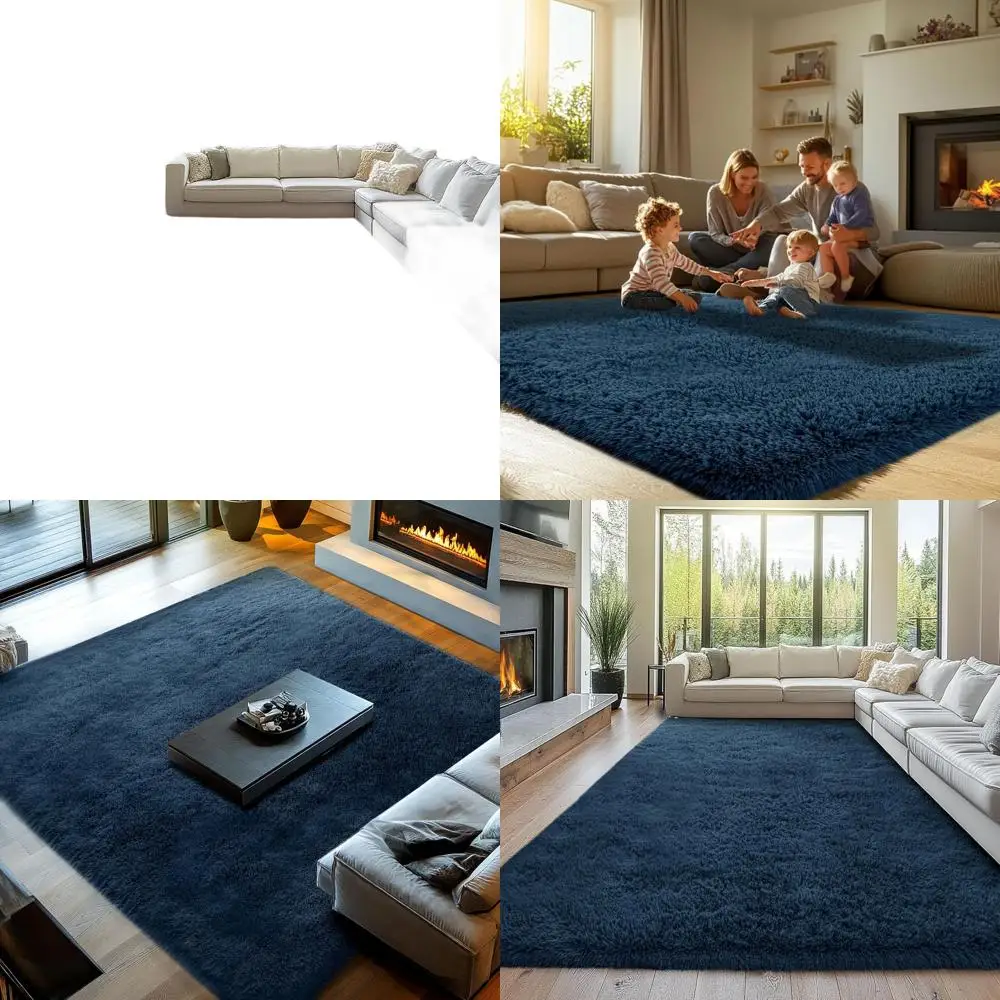 Ковер с длинным ворсом 8x10, темно-синий - большой современный напольный ковер для гостиной и спальни
Ковер с длинным ворсом 8x10, темно-синий - большой современный напольный ковер для гостиной и спальни