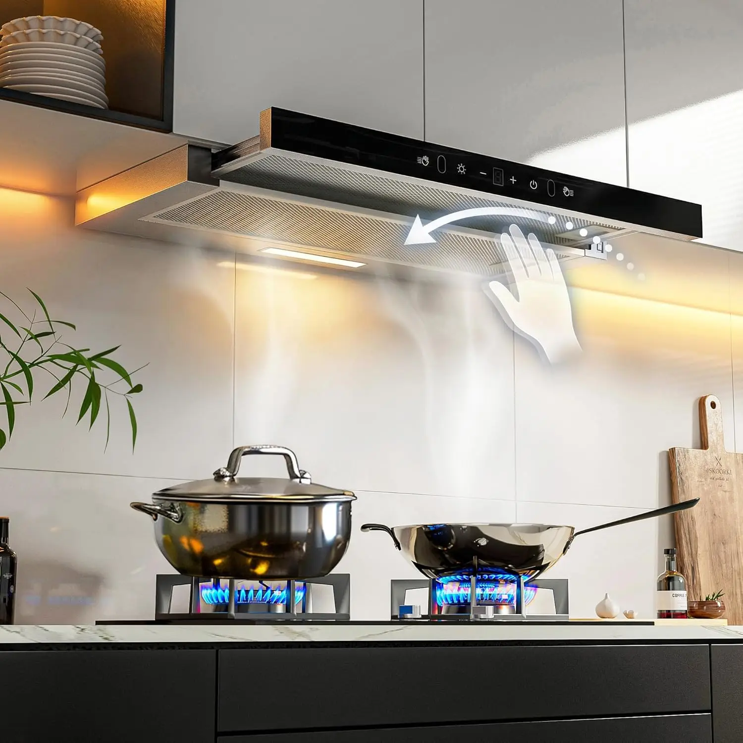 Range Hood 30 Inch Under Cabinet, Kitchen Hood with 750 CFM, 3-Speed Gesture Sensing & Touch Control, Stainless Steel Ve
Range Hood 30 Inch Under Cabinet, Kitchen Hood with 750 CFM, 3-Speed Gesture Sensing & Touch Control, Stainless Steel Ve