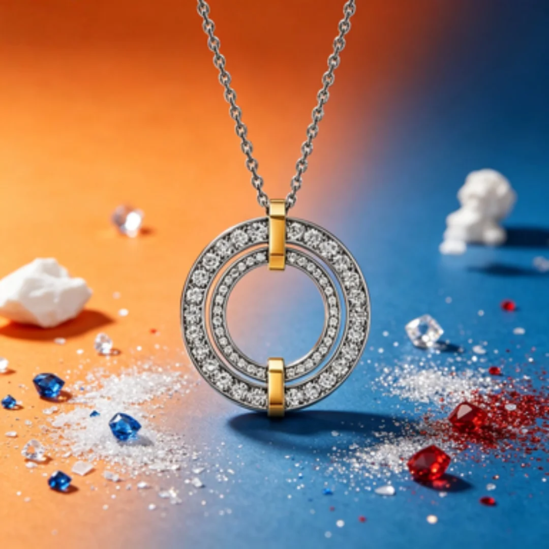 Light Luxury Two-Tone Diamond-Cut Round Ring Necklace, Subtle Design Choker Chain
Light Luxury Two-Tone Diamond-Cut Round Ring Necklace, Subtle Design Choker Chain