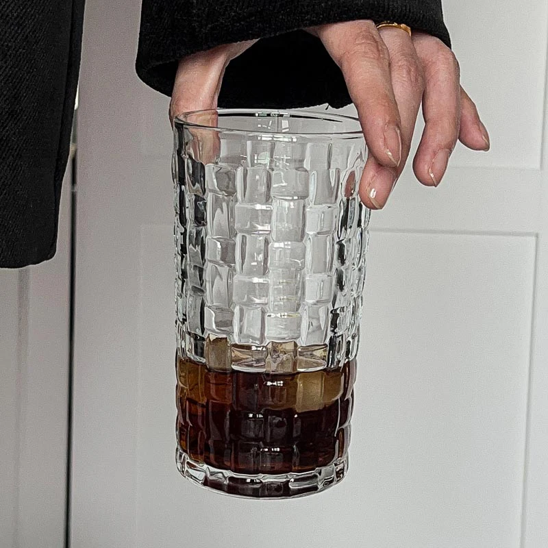 410ml Glass for Woman Relief Diamond Water Cup Rattan Woven Pattern Glass Cup Whiskey Cocktail Glasses Drinkware Beverage Mug
410ml Glass for Woman Relief Diamond Water Cup Rattan Woven Pattern Glass Cup Whiskey Cocktail Glasses Drinkware Beverage Mug