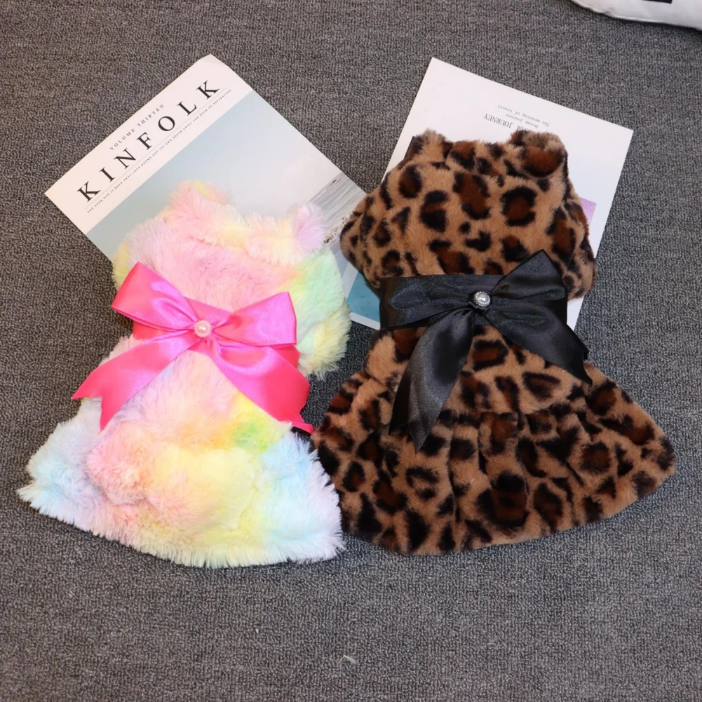 S-2 Xl Pet Leopard Print Dress With Bow Soft Polyester Rainbow Dog Dress Breathable Puppy Dress Cozy Teddy Clothes For Winter
S-2 Xl Pet Leopard Print Dress With Bow Soft Polyester Rainbow Dog Dress Breathable Puppy Dress Cozy Teddy Clothes For Winter