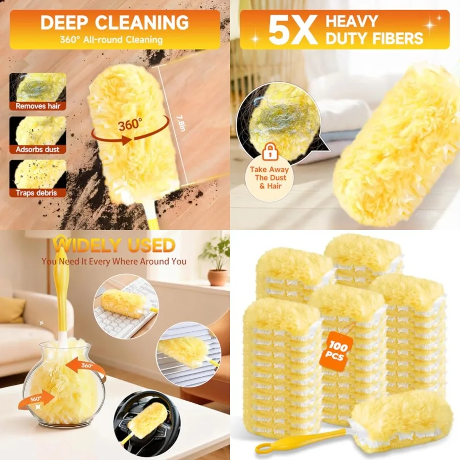100 Count 360 Heavy Duty Duster Refills Compatible with Swiffer, Larger Size-Extra Thick Electrostatic Disposable dusters Refil
100 Count 360 Heavy Duty Duster Refills Compatible with Swiffer, Larger Size-Extra Thick Electrostatic Disposable dusters Refil