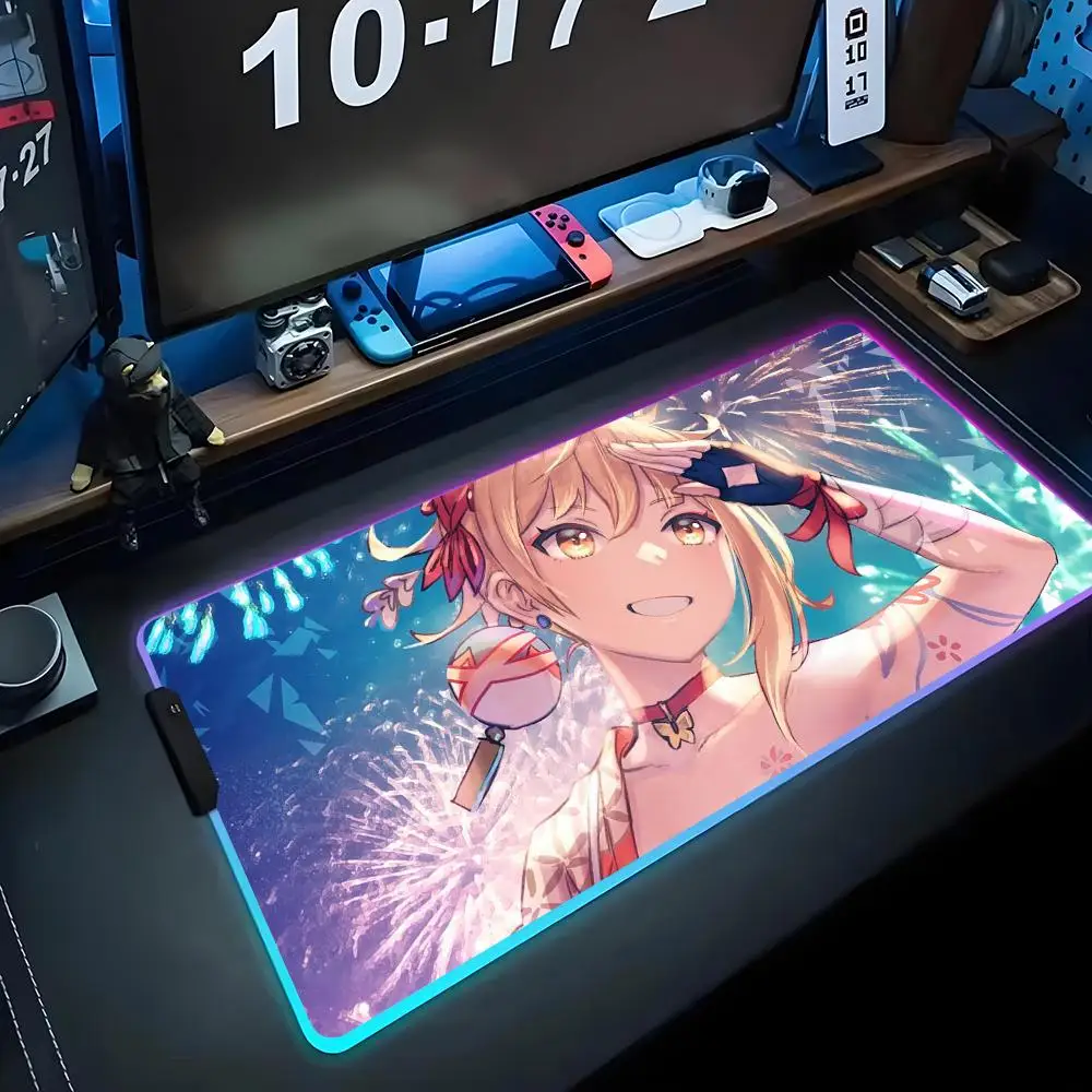 yoimiya Mouse Pad RGB Gaming Mousepad Big LED Pad PC Desk Mat Luminous Mouse Pad Large Keyboard Mats Table Rug With Backlit
yoimiya Mouse Pad RGB Gaming Mousepad Big LED Pad PC Desk Mat Luminous Mouse Pad Large Keyboard Mats Table Rug With Backlit