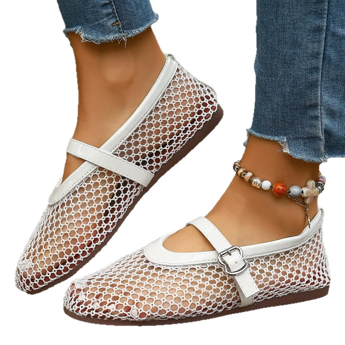 2026 New Hollow Mesh Women's Flat Ballet Shoes - Casual Fashion Versatile Breathable Fishnet Sandals
2026 New Hollow Mesh Women's Flat Ballet Shoes - Casual Fashion Versatile Breathable Fishnet Sandals