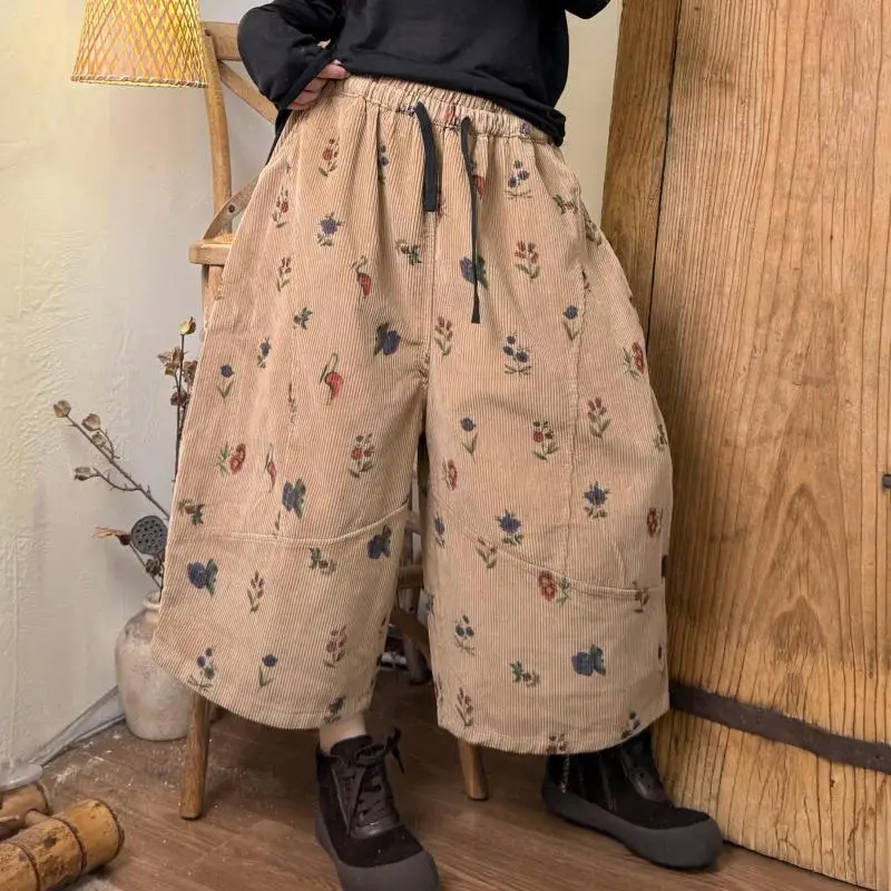 Осенние новые женские вельветовые широкие брюки с эластичной резинкой на талии и винтажным принтом, хлопковые вельветовые широкие брюки высокого качества TH08
Осенние новые женские вельветовые широкие брюки с эластичной резинкой на талии и винтажным принтом, хлопковые вельветовые широкие брюки высокого качества TH08
