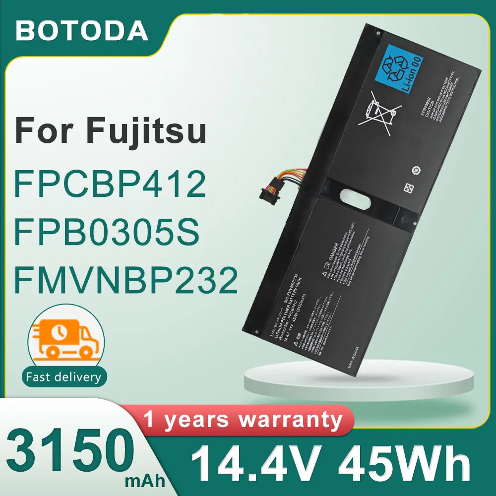 Аккумулятор для ноутбука BOTODA FPCBP412/FPB0305S/FMVNBP232 14.4V 45Wh-3150mAh для Fujitsu Lifebook U904 Series
Аккумулятор для ноутбука BOTODA FPCBP412/FPB0305S/FMVNBP232 14.4V 45Wh-3150mAh для Fujitsu Lifebook U904 Series