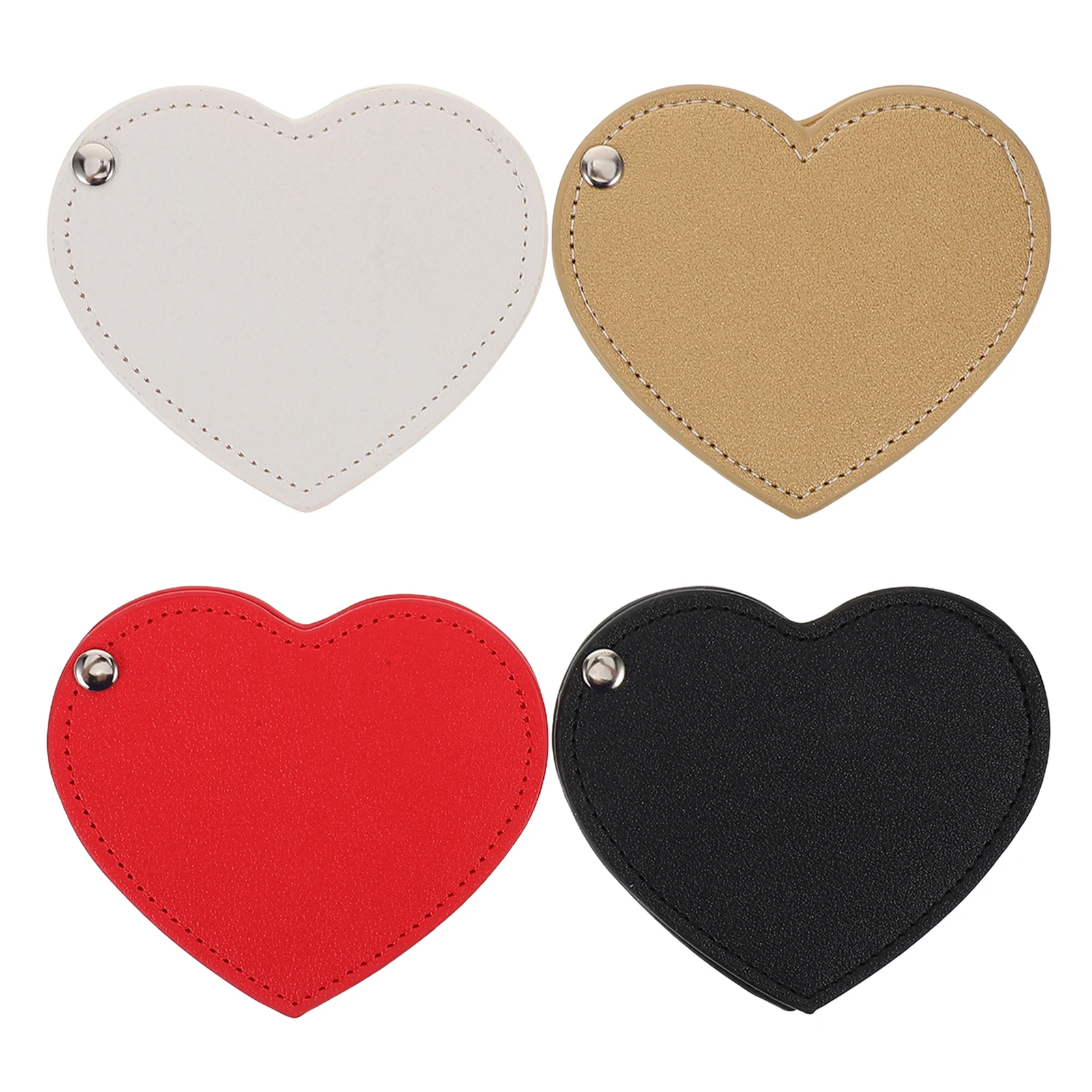 4pcs Mini Heart Compact Mirrors Unbreakable Stainless Steel Rotatable Portable Makeup Mirrors For Travel Purse Black White Red
4pcs Mini Heart Compact Mirrors Unbreakable Stainless Steel Rotatable Portable Makeup Mirrors For Travel Purse Black White Red