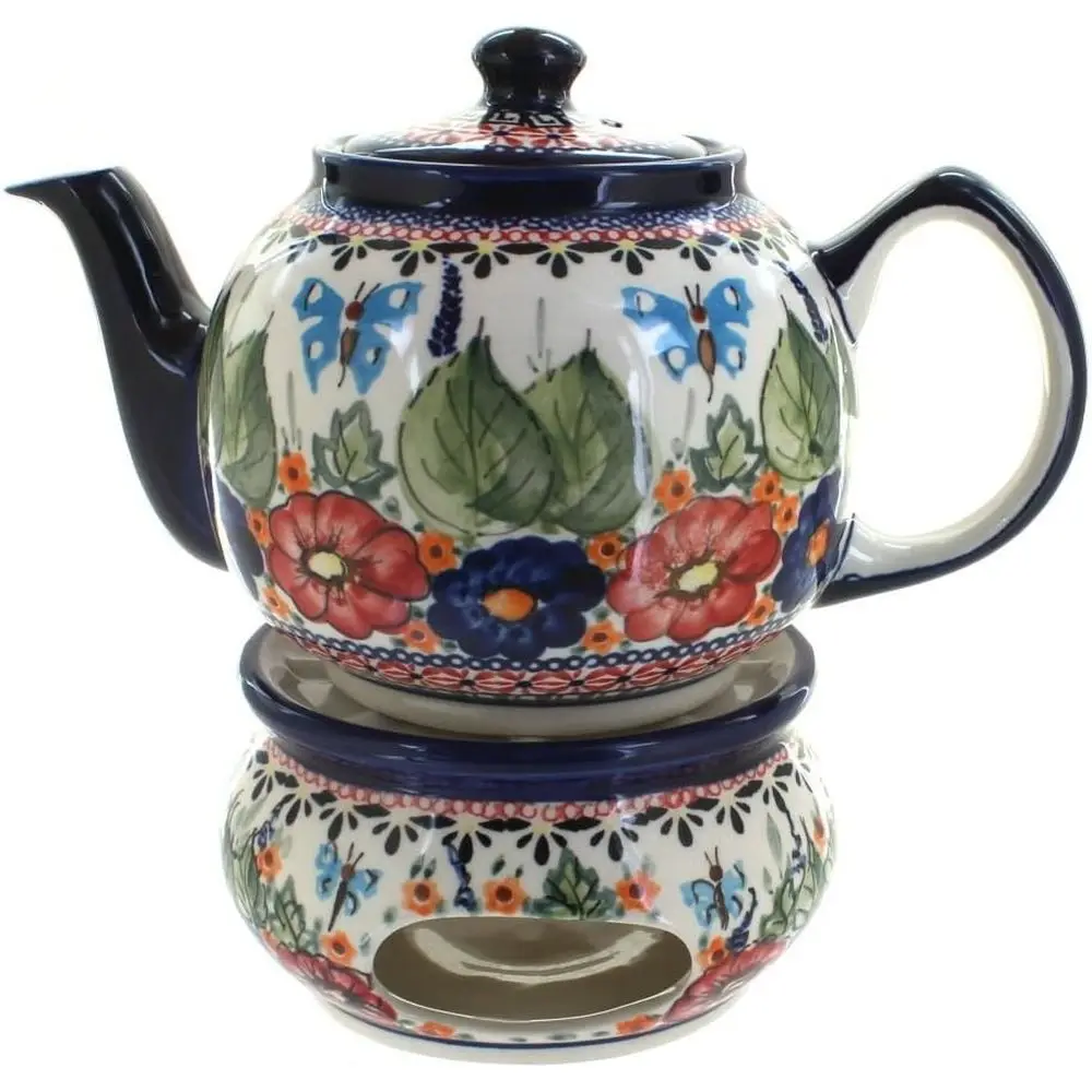 Red Floral Teapot with Warmer - 4 Cup Teapot - Hand-Painted Polish Pottery Coffee & Tea Service
Red Floral Teapot with Warmer - 4 Cup Teapot - Hand-Painted Polish Pottery Coffee & Tea Service