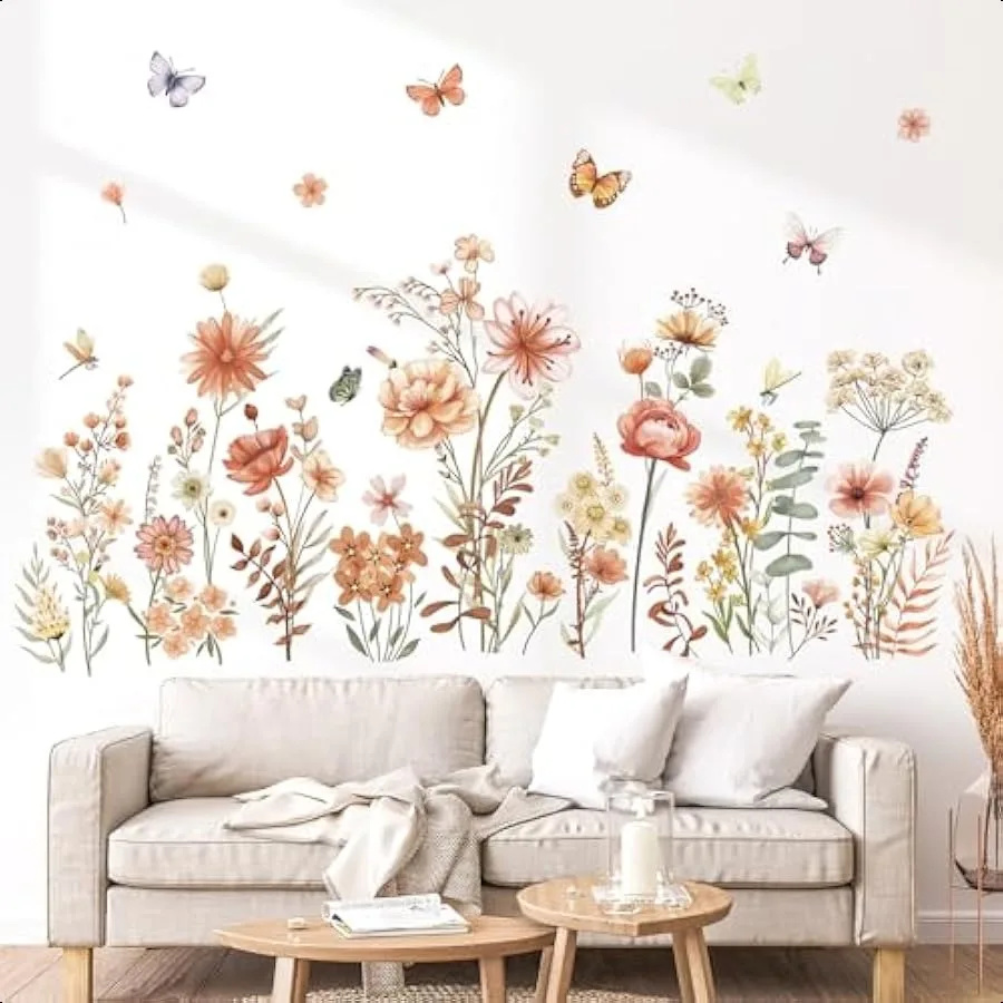 Boho Wildflower Wall Stickers Garden Flowers Grass Peel and Stick Wall Art Decals for Living Room Girls Room Bedroom
Boho Wildflower Wall Stickers Garden Flowers Grass Peel and Stick Wall Art Decals for Living Room Girls Room Bedroom