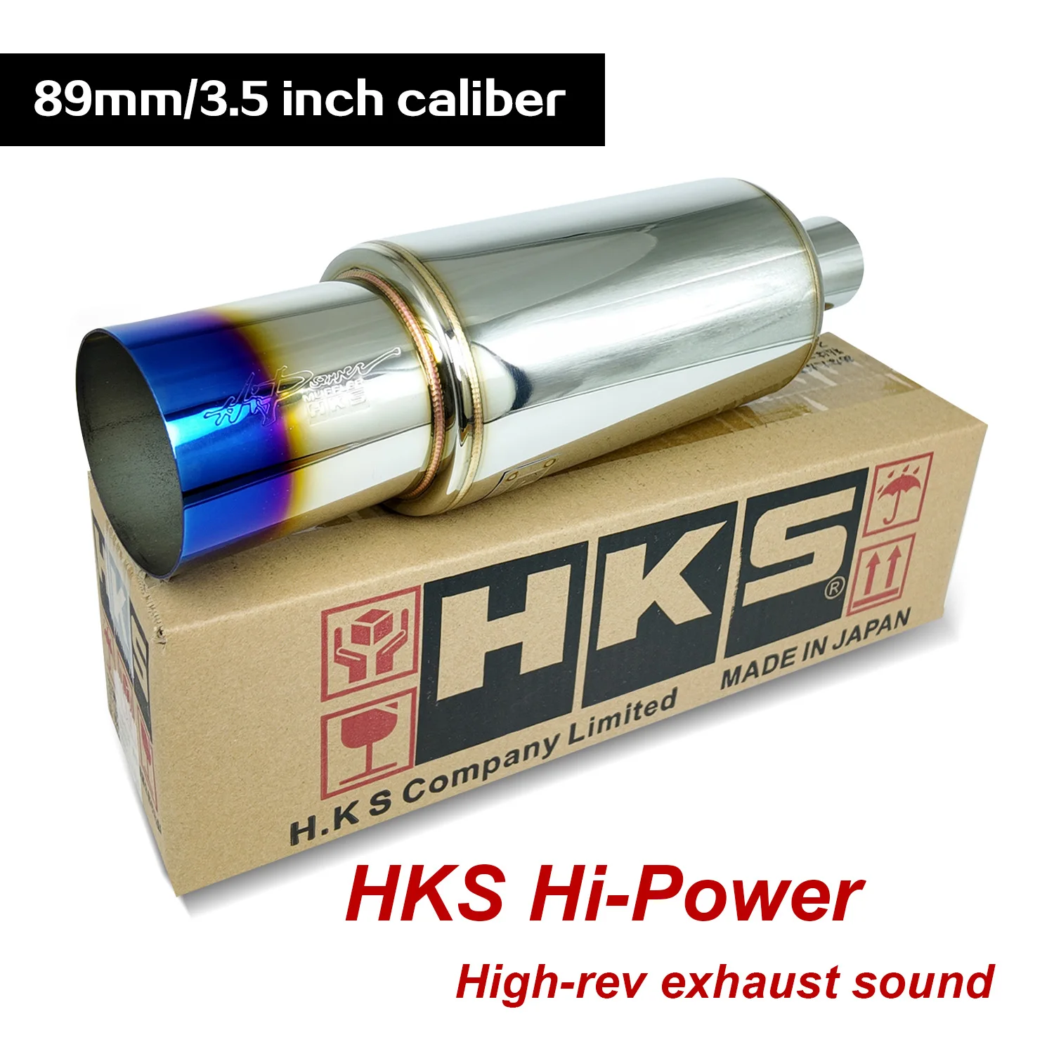 Universal 3.5" 89mm HKS Hi-Power Exhaust Muffler, High Rev Sound,Titanium Burnt Tip, High Flow Racing Sound Muffler
Universal 3.5" 89mm HKS Hi-Power Exhaust Muffler, High Rev Sound,Titanium Burnt Tip, High Flow Racing Sound Muffler