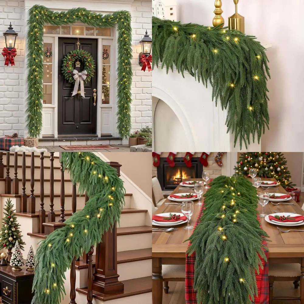 Artificial Christmas Garland with Lights, Real Touch Pine, 6 Feet Long, Suitable for Mantle, Table, Fireplace, Indoor and Outdoo
Artificial Christmas Garland with Lights, Real Touch Pine, 6 Feet Long, Suitable for Mantle, Table, Fireplace, Indoor and Outdoo