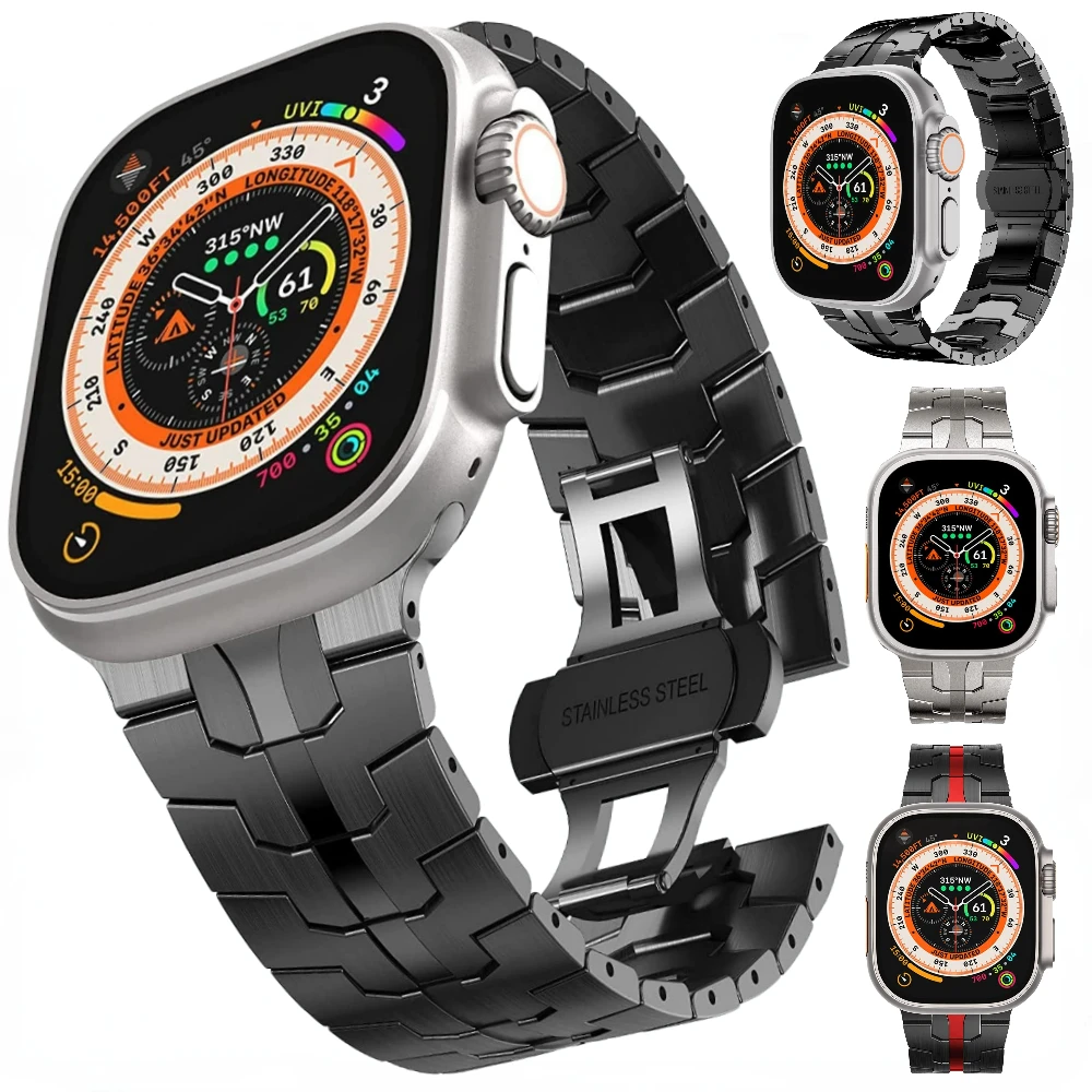 Stainless Steel Band for Apple Watch Ultra Band 49mm 45mm 41mm 44mm 40mm 42mm 38mm Iron Man Bracelet iWatch Series 8 7 SE 3 5 6
Stainless Steel Band for Apple Watch Ultra Band 49mm 45mm 41mm 44mm 40mm 42mm 38mm Iron Man Bracelet iWatch Series 8 7 SE 3 5 6