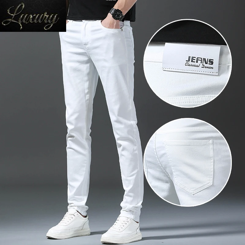 2023 Autumn New White Men's Jeans Straight Slim Solid Color Casual Denim Trousers Classic Male Brand Clothing Pants
2023 Autumn New White Men's Jeans Straight Slim Solid Color Casual Denim Trousers Classic Male Brand Clothing Pants