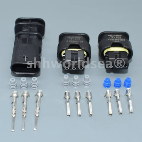 shhworldsea  3pin 1.2mm electrical automotive plug connetor 3C0973203 for VW 3C0 973 203 872-858-541  7615490-03