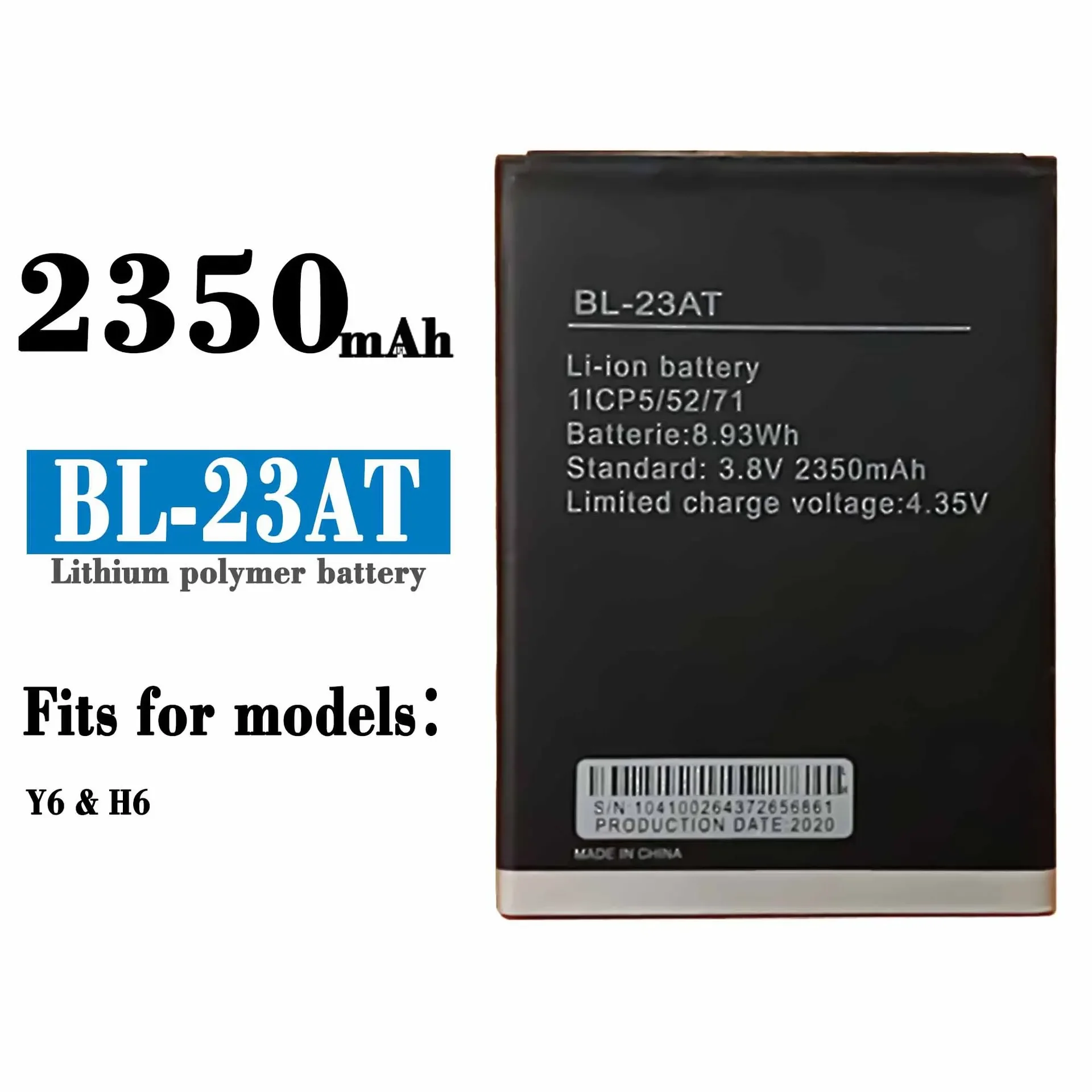 High Quality Mobile Phone Battery For Tecno Y6 H6 BL-23AT 2350MAh Mobile Phone Large-capacity Built-in Battery
High Quality Mobile Phone Battery For Tecno Y6 H6 BL-23AT 2350MAh Mobile Phone Large-capacity Built-in Battery
