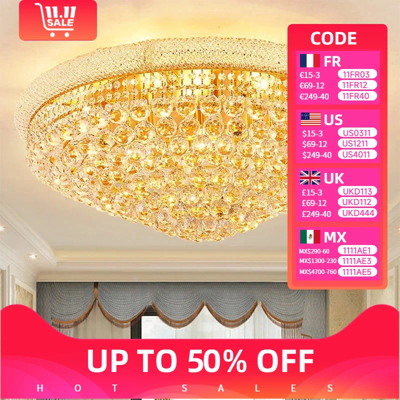 Modern Led Light Lustre Luxury Golden Crystal Pendant Chandelier Restaurant Bedroom Modest Ceiling Lamps for Room Home-appliance
Modern Led Light Lustre Luxury Golden Crystal Pendant Chandelier Restaurant Bedroom Modest Ceiling Lamps for Room Home-appliance