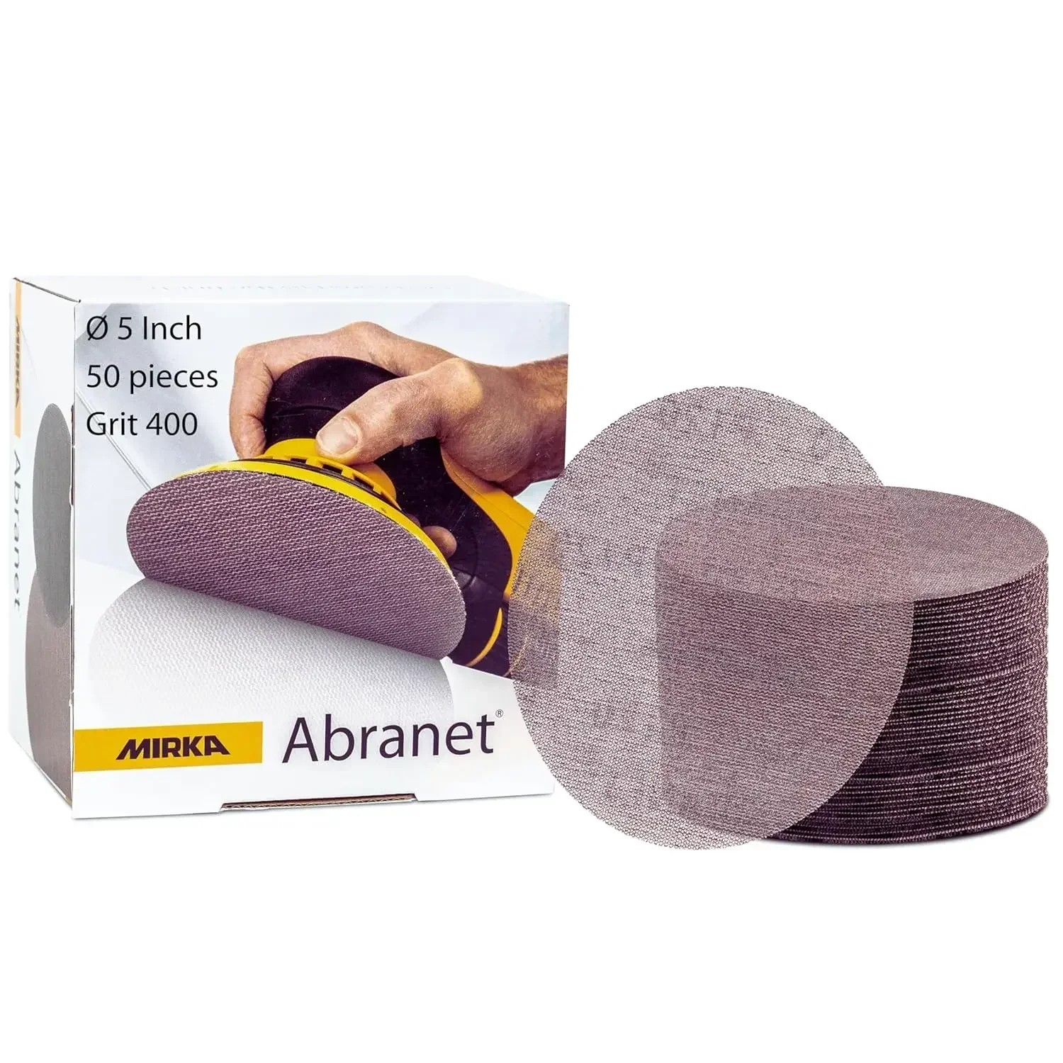 5-inch 400 grit hook & loop sanding discs, dust-free mesh, 50-pack for wood & metal.
5-inch 400 grit hook & loop sanding discs, dust-free mesh, 50-pack for wood & metal.