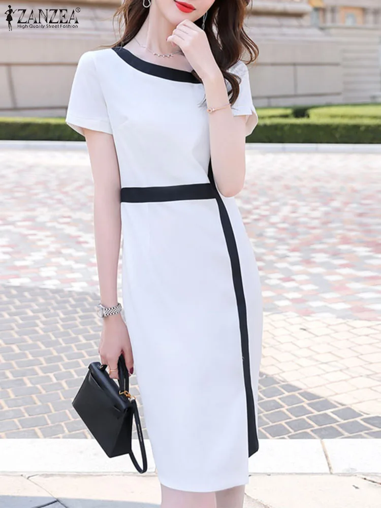 ZANZEA Women Elegant Short Sleeve Split Hem Vestidos Korean Patchwork Midi Dress Round Neck Robe 2024 Autumn Vintage Party Dress
ZANZEA Women Elegant Short Sleeve Split Hem Vestidos Korean Patchwork Midi Dress Round Neck Robe 2024 Autumn Vintage Party Dress