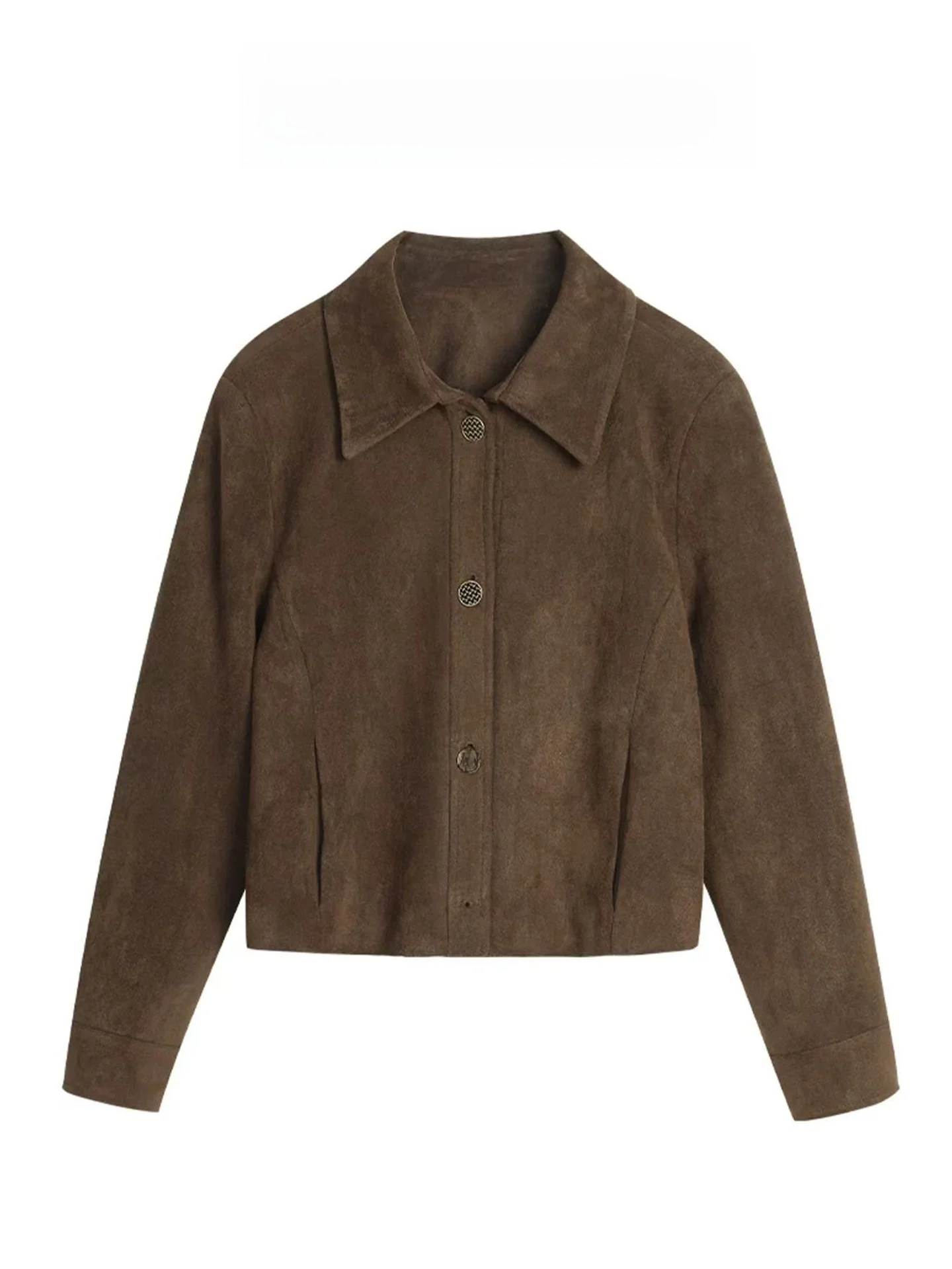 Women's Suede Jacket Coffee Color Short Loose Style Spring Autumn New Retro Casual Windproof Water Repellent Collar
Women's Suede Jacket Coffee Color Short Loose Style Spring Autumn New Retro Casual Windproof Water Repellent Collar