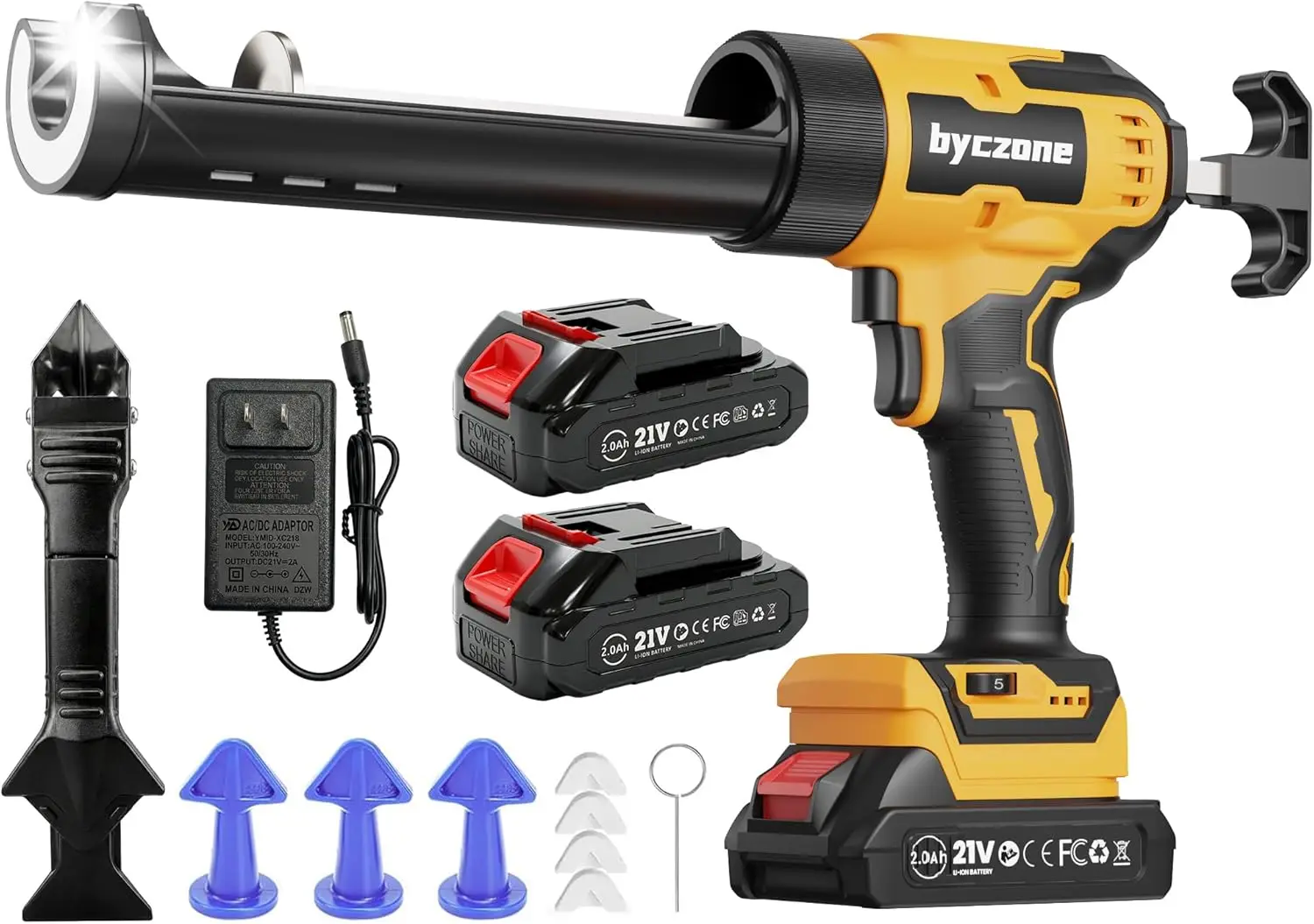Cordless Electric Caulking Gun with Adjustable Speed, LED Light, 2 Batteries for Filling and Sealing
Cordless Electric Caulking Gun with Adjustable Speed, LED Light, 2 Batteries for Filling and Sealing