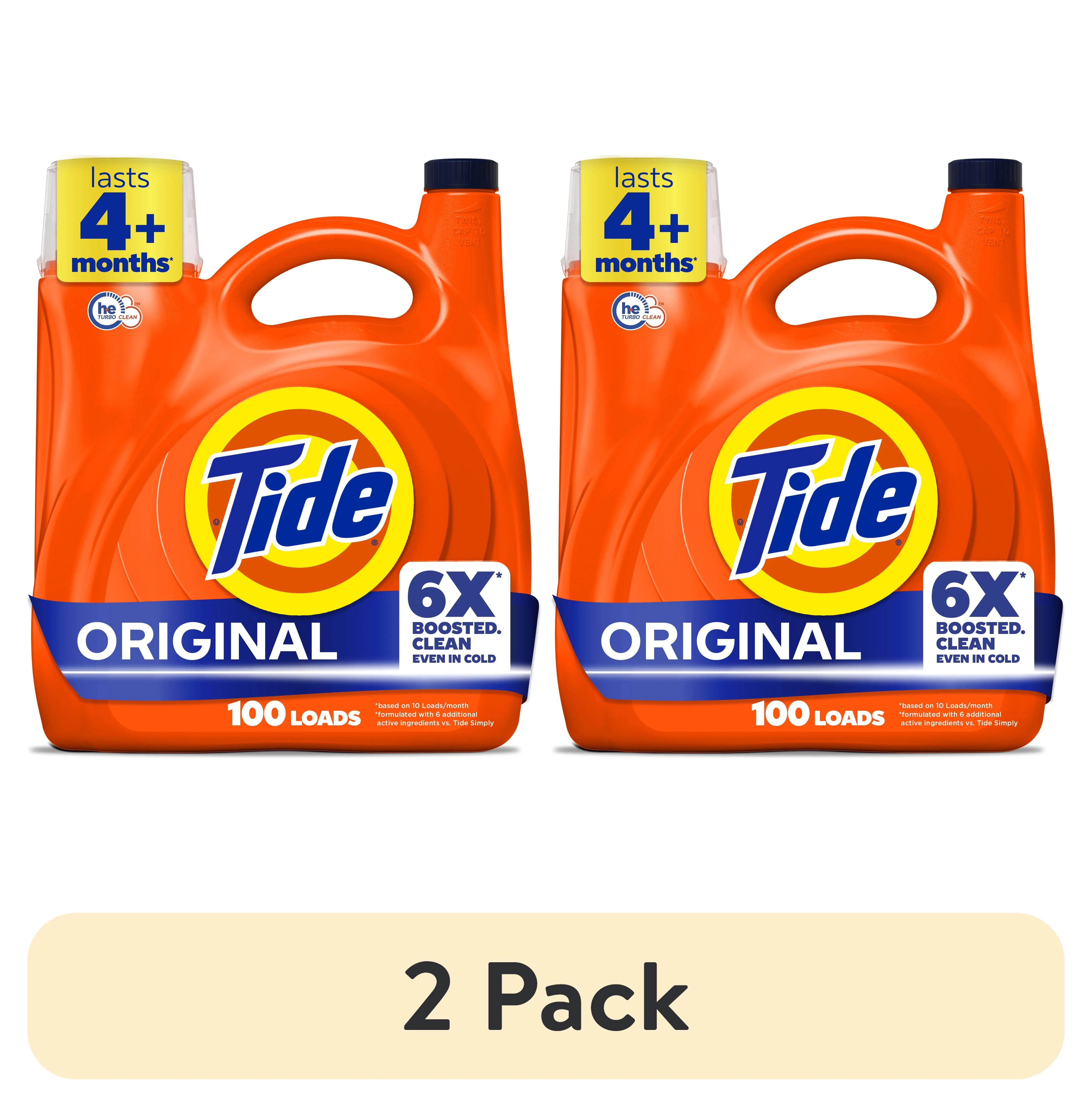 (2 pack) Laundry Detergent Liquid with 6X Boosted Cleaning Power, Original Scent, 125 fl oz, 100 Loads
(2 pack) Laundry Detergent Liquid with 6X Boosted Cleaning Power, Original Scent, 125 fl oz, 100 Loads