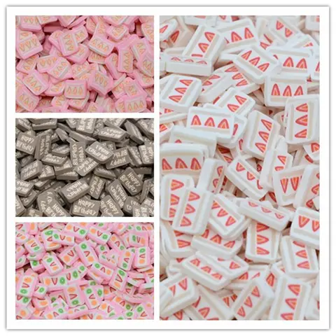 100G 10mm Polymer Clay Slice Cake Lemon Lime Strawberry Apple Cherry Sprinkles Lovely Confetti for Crafts Making, DIY
